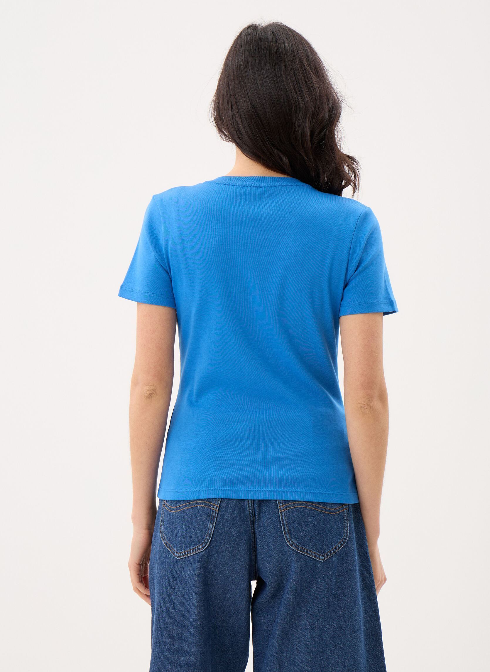 Tee-shirts manches courtes Slim Cody V-Nk Ss WW0WW40584TOL femme bleu Tommy Hilfiger Tee-shirts manches courtes Slim Cody V-Nk Ss WW0WW40584TOL femme bleu BLUE ORBIT