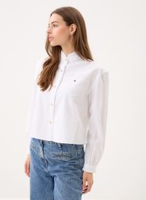 Blouses manches longues Oxford Crop Ruffle L femme blanc Tommy Hilfiger Blouses manches longues Oxford Crop Ruffle L femme blanc OPTIC WHITE