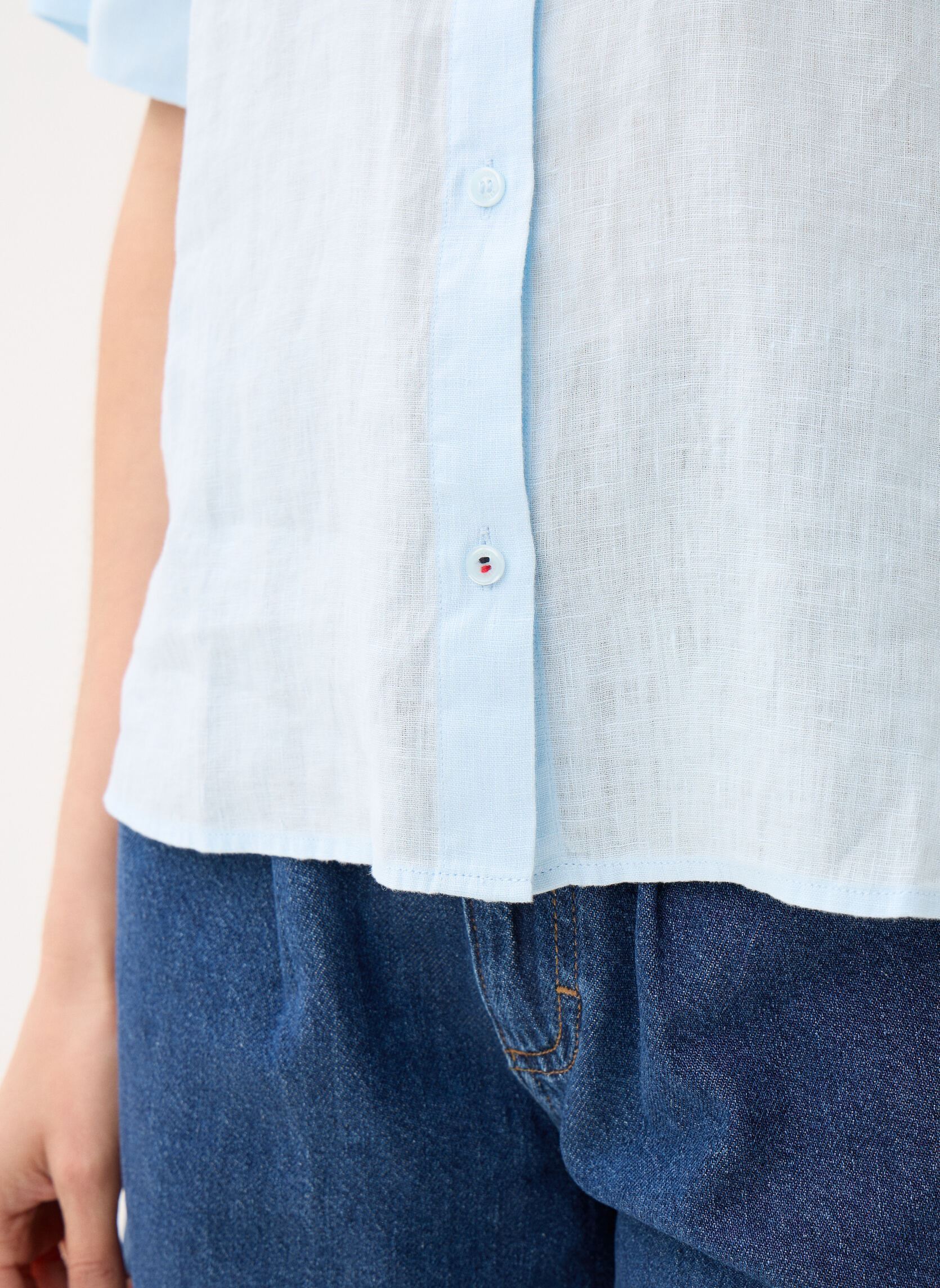 Chemises manches courtes Ess Linen Ss Shirt femme bleu Tommy Hilfiger Chemises manches courtes Ess Linen Ss Shirt femme bleu KEEPSAKE BLUE