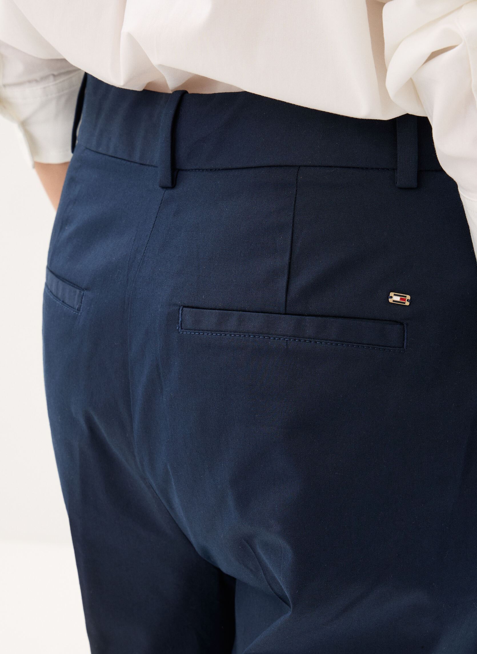 Wijde broeken Preppy Cotton Wide L dames blauw Tommy Hilfiger Wijde broeken Preppy Cotton Wide L dames blauw DARK NIGHT NAVY