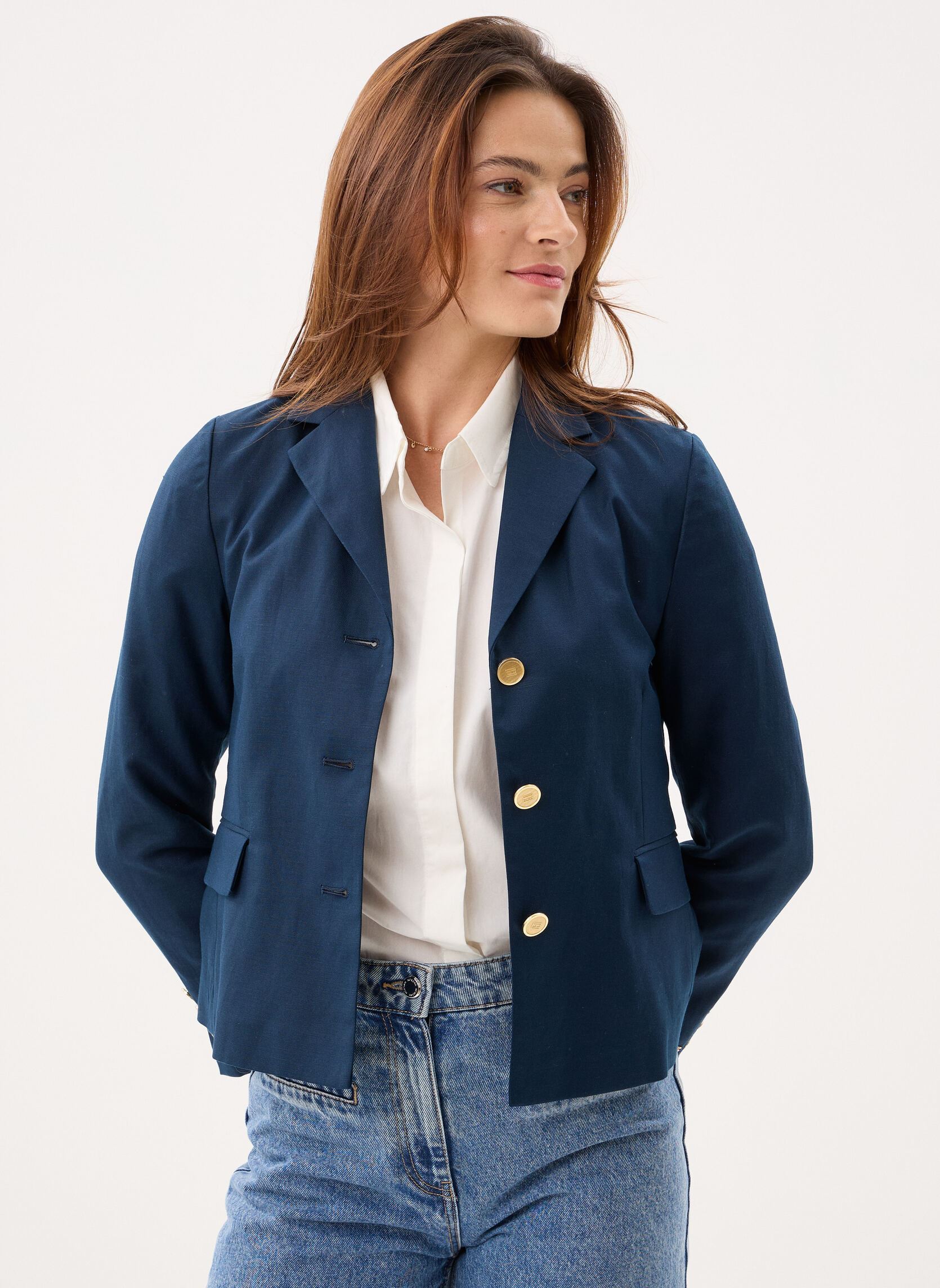 Vêtements Tommy Hilfiger Linen Blend Slim Bla pour - vue 1