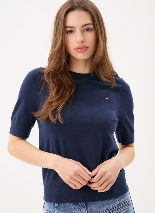 Tommy Hilfiger Pulls Co Jersey Fine Gg C WW0WW49705 femme bleu