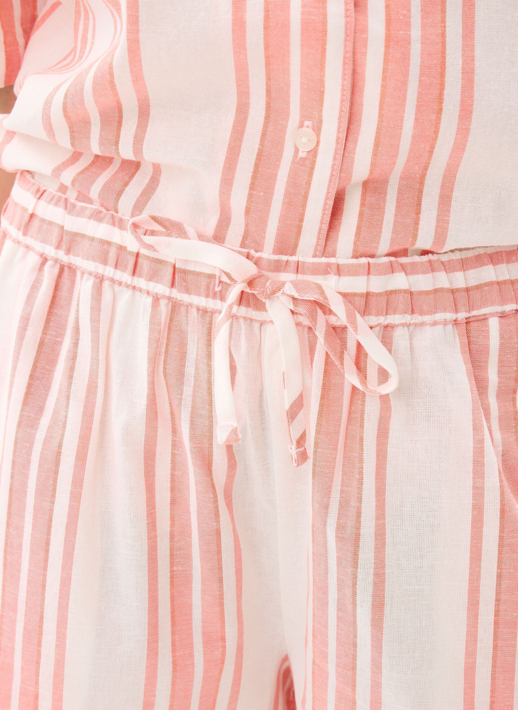 Kleidung Ss Shirt Linen Pj Sh damen orange Tommy Hilfiger Kleidung Ss Shirt Linen Pj Sh damen orange TENNIS COURT STRIPE PEACH
