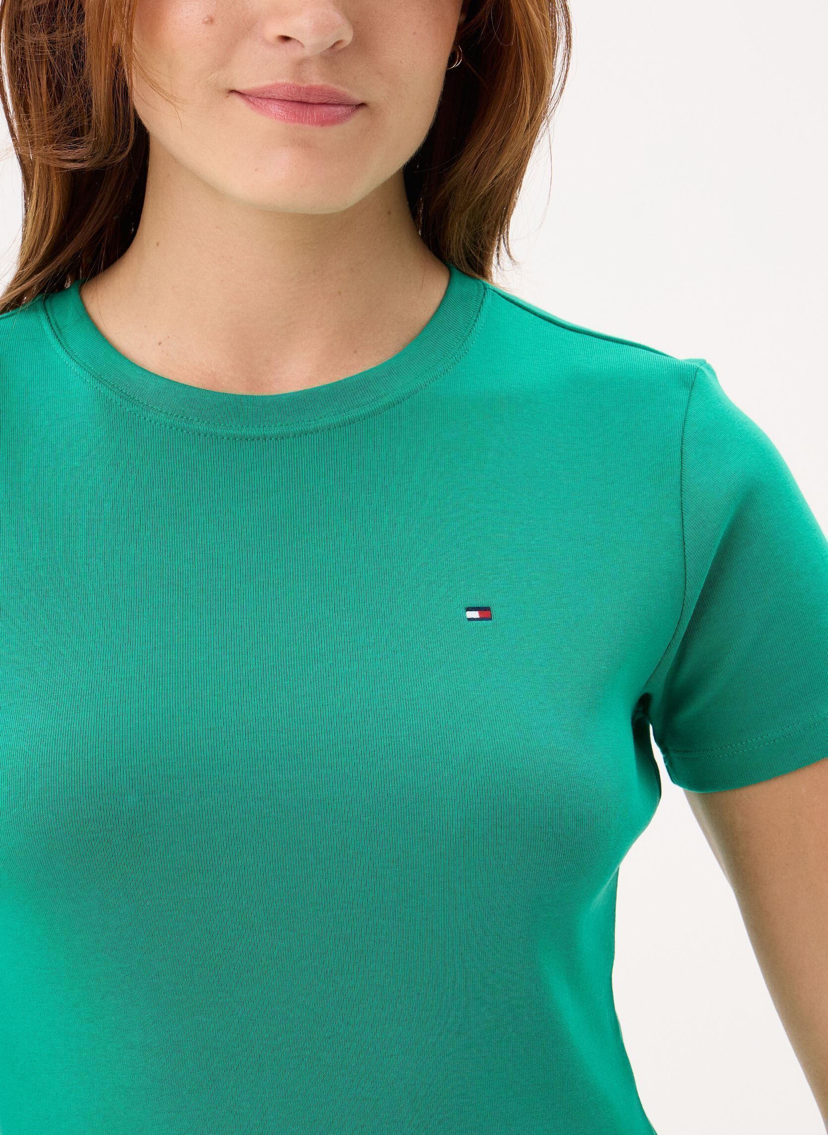 Tee-shirts manches courtes Slim Cody C-Nk Ss femme vert Tommy Hilfiger Tee-shirts manches courtes Slim Cody C-Nk Ss femme vert Courtside Green