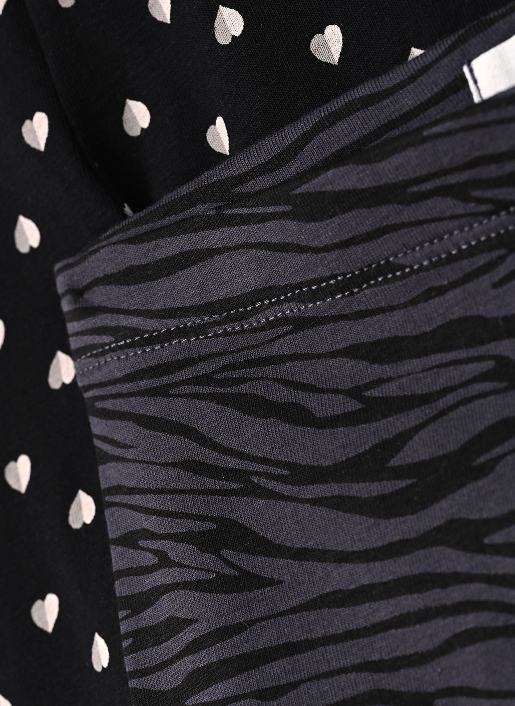 Leggings LOTLEGGINGIMP2 fille noir MADE BY Leggings LOTLEGGINGIMP2 fille noir COEUR BICOLORE_NOIR + ZEBRE_AN