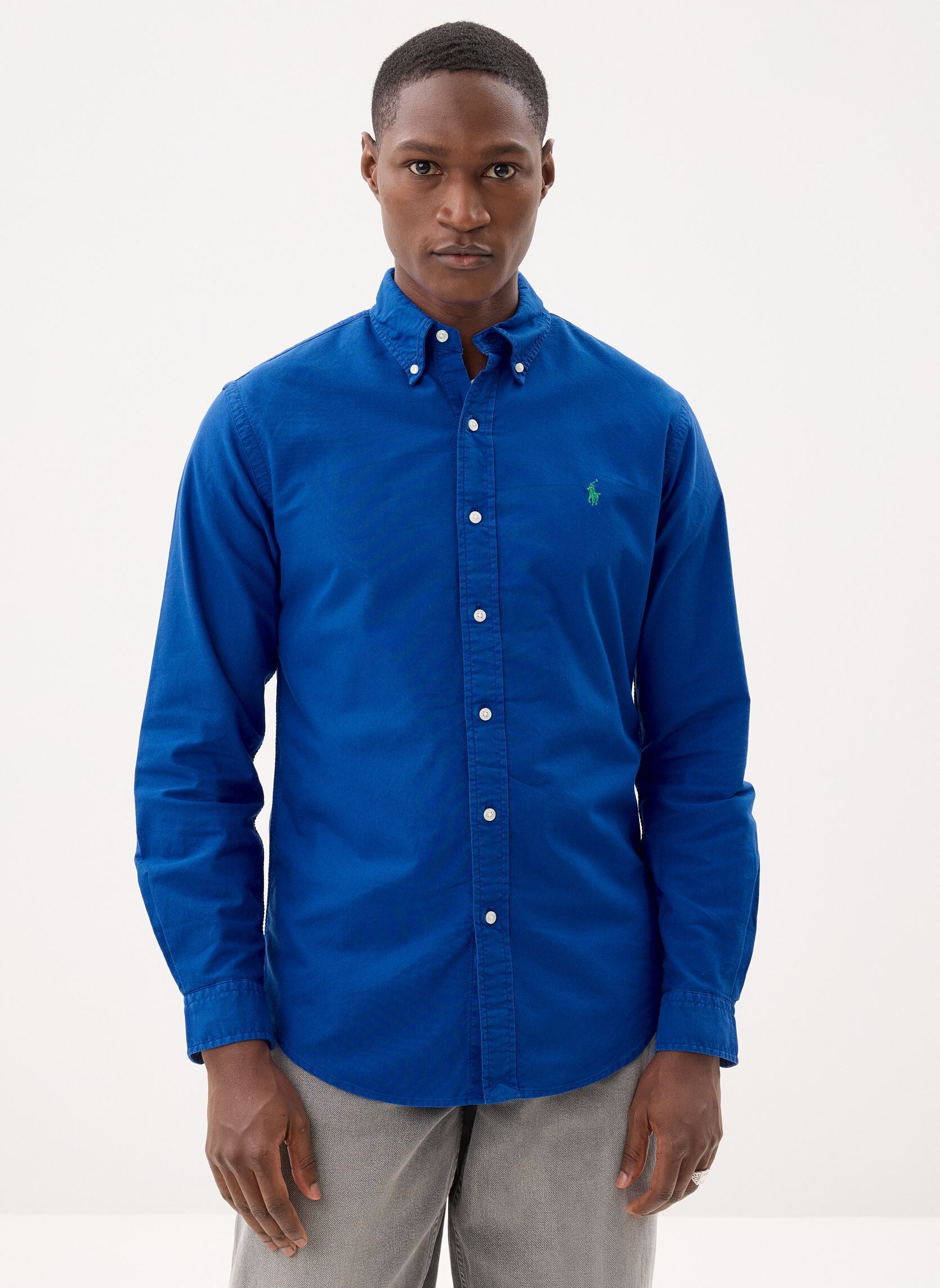 Chemises Chemise Oxford Custom Fit 710805564 homme violet Polo Ralph Lauren Chemises Chemise Oxford Custom Fit 710805564 homme violet Pacific Royal