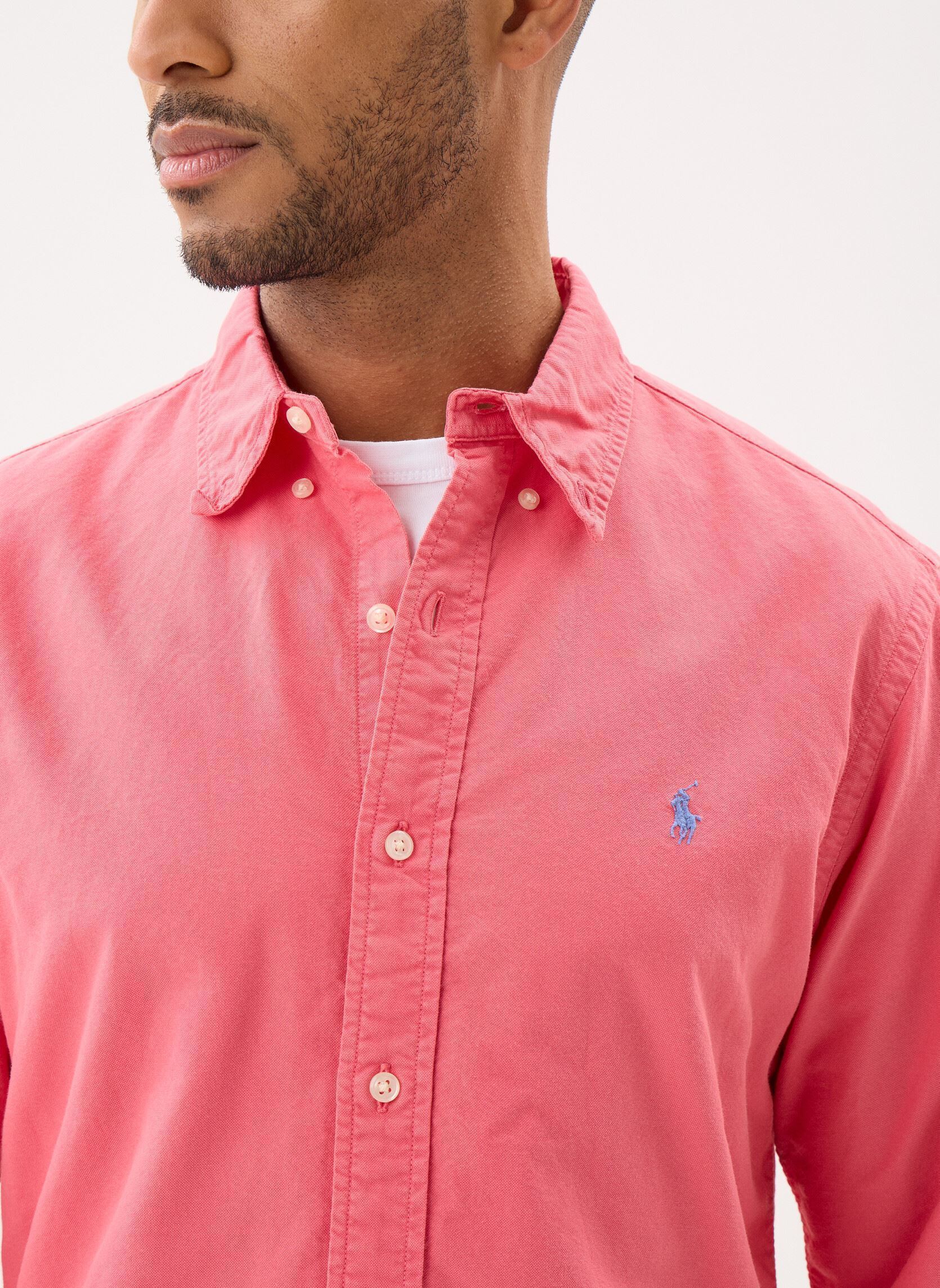 Chemises Chemise Oxford Custom Fit 710805564 homme rouge Polo Ralph Lauren Chemises Chemise Oxford Custom Fit 710805564 homme rouge Pale Red