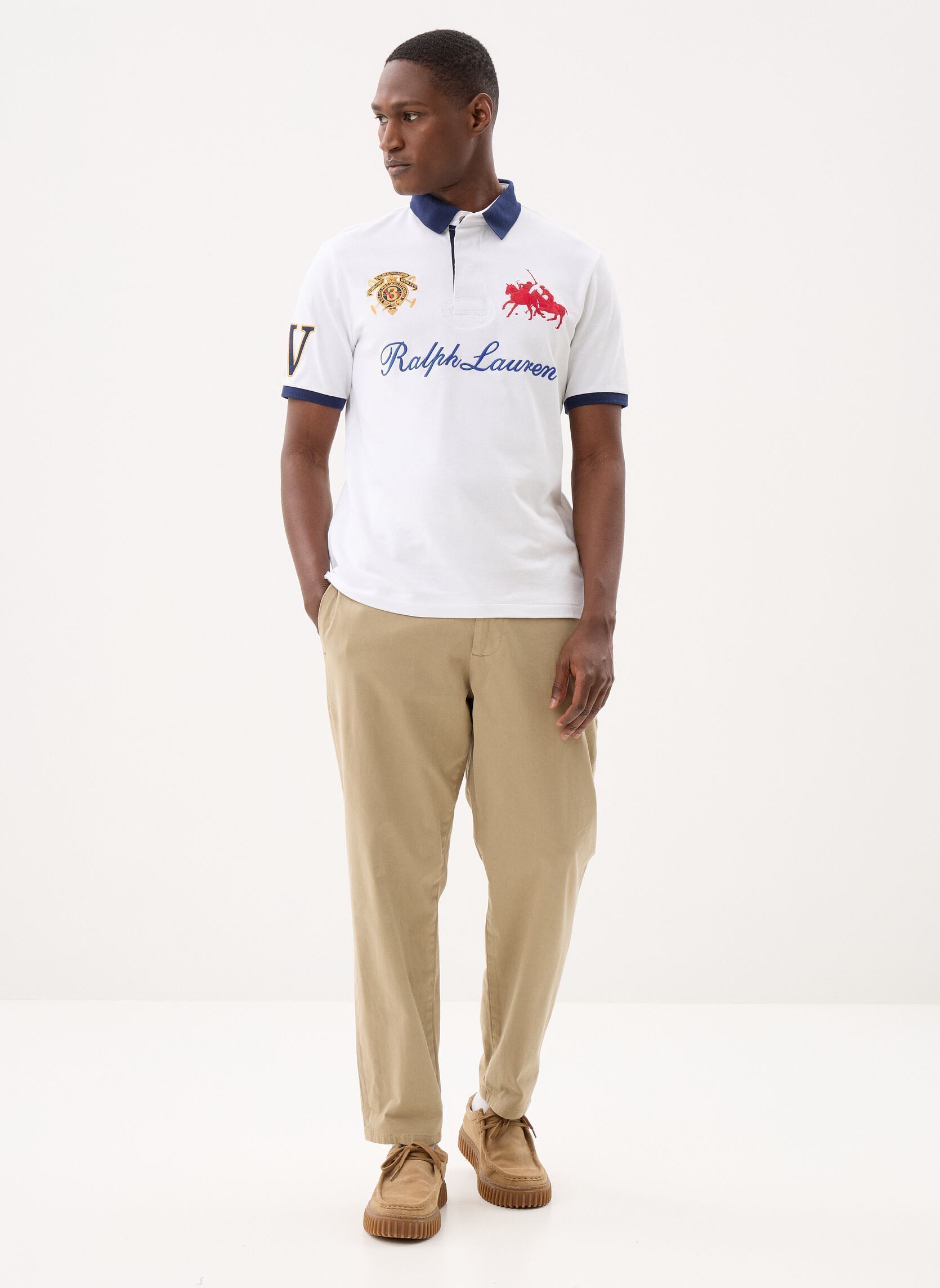 Polos manches courtes Polo classique à écusson en piqué homme blanc Polo Ralph Lauren Polos manches courtes Polo classique à écusson en piqué homme blanc White