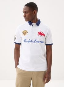 Polos manches courtes Polo classique à écusson en piqué homme blanc