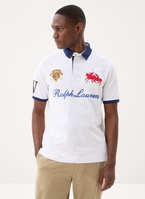 Polo Ralph Lauren Polos manches courtes Polo classique à écusson en piqué homme blanc
