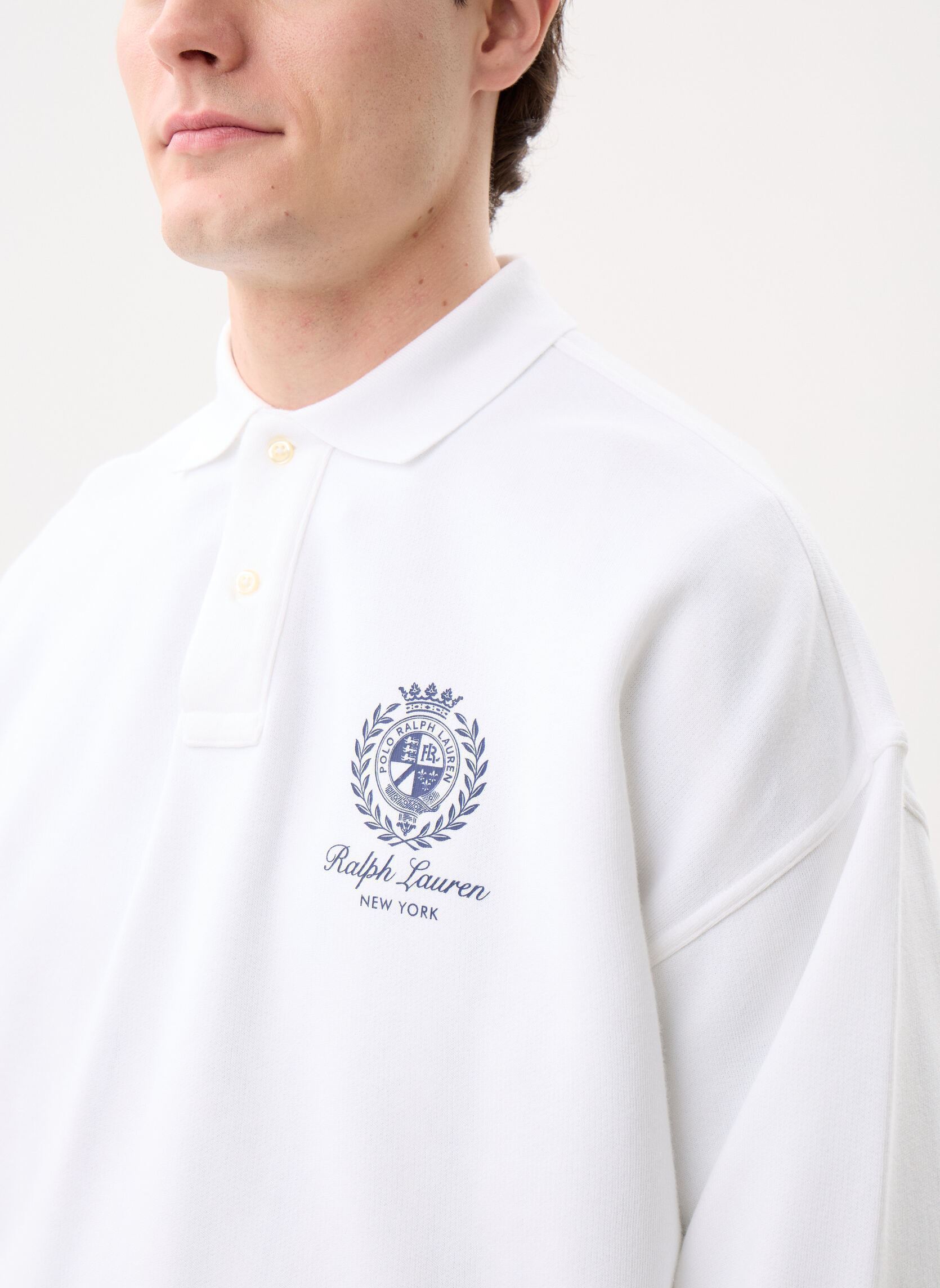 Pulls Sweat Relaxed Fit en molleton graphique homme blanc Polo Ralph Lauren Pulls Sweat Relaxed Fit en molleton graphique homme blanc WHITE