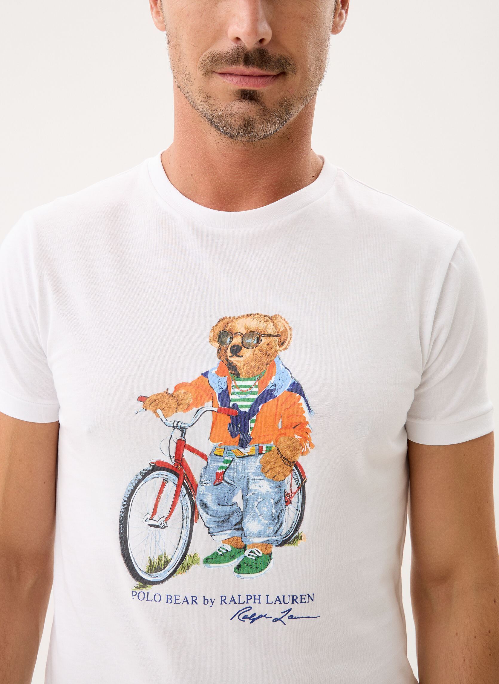 Tee-shirts T-shirt Polo Bear en Jersey 710B16612 homme blanc Polo Ralph Lauren Tee-shirts T-shirt Polo Bear en Jersey 710B16612 homme blanc WHITE- SUMMER BEAR