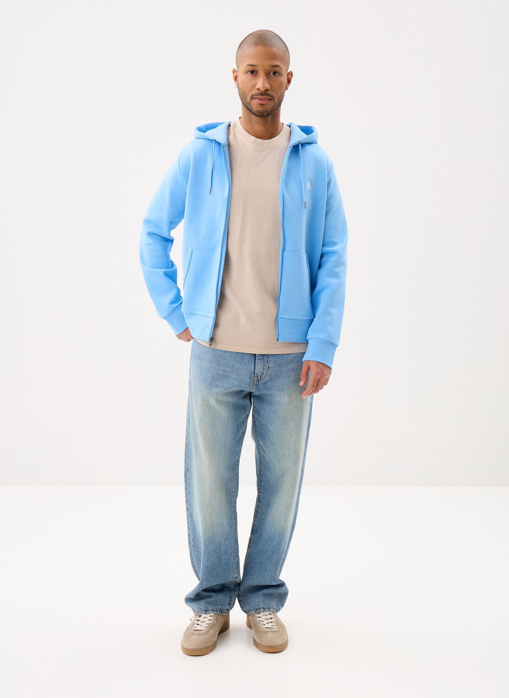 Sweats zippés Sweat À Capuche En Maille Double 7108882 homme bleu Polo Ralph Lauren Sweats zippés Sweat À Capuche En Maille Double 7108882 homme bleu CHATHAM BLUE/C1730