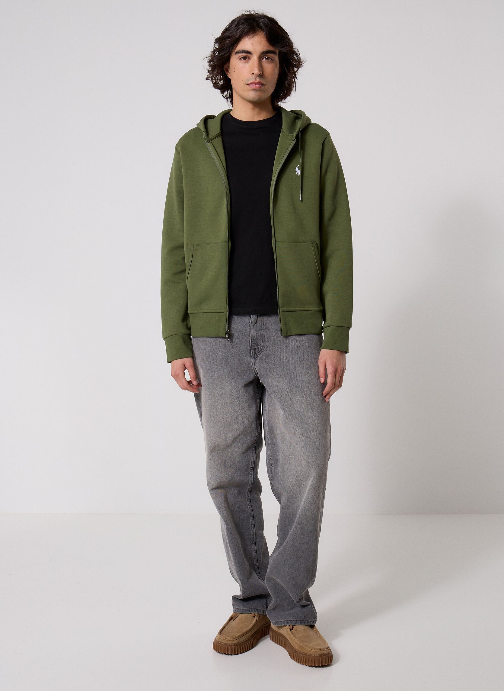 Sweats zippés Sweat À Capuche En Maille Double 7108882 homme vert Polo Ralph Lauren Sweats zippés Sweat À Capuche En Maille Double 7108882 homme vert SUPPLY OLIVE/C1730