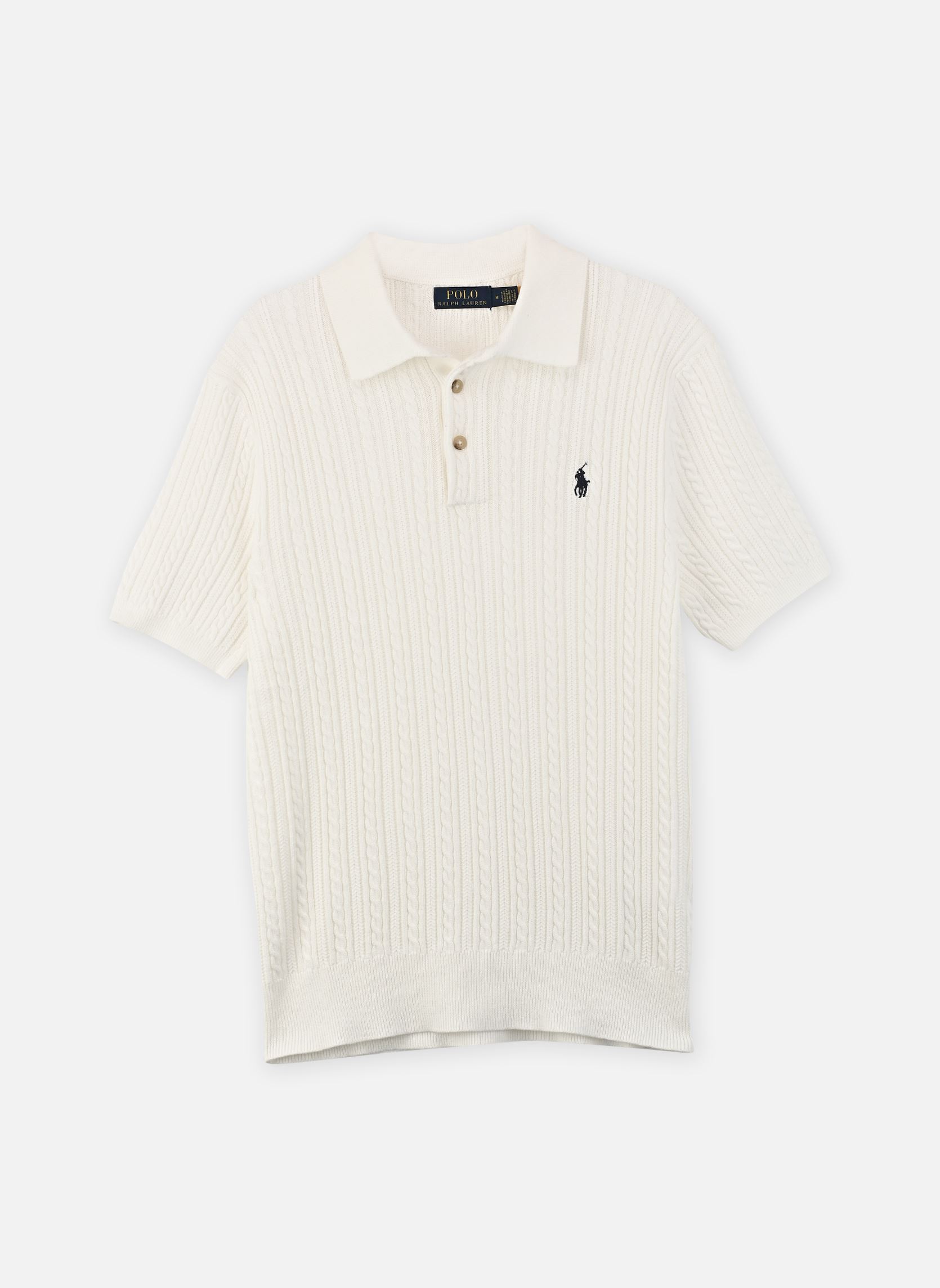 Vêtements Polo Ralph Lauren Pull torsadé à col polo en coton pour - vue 1