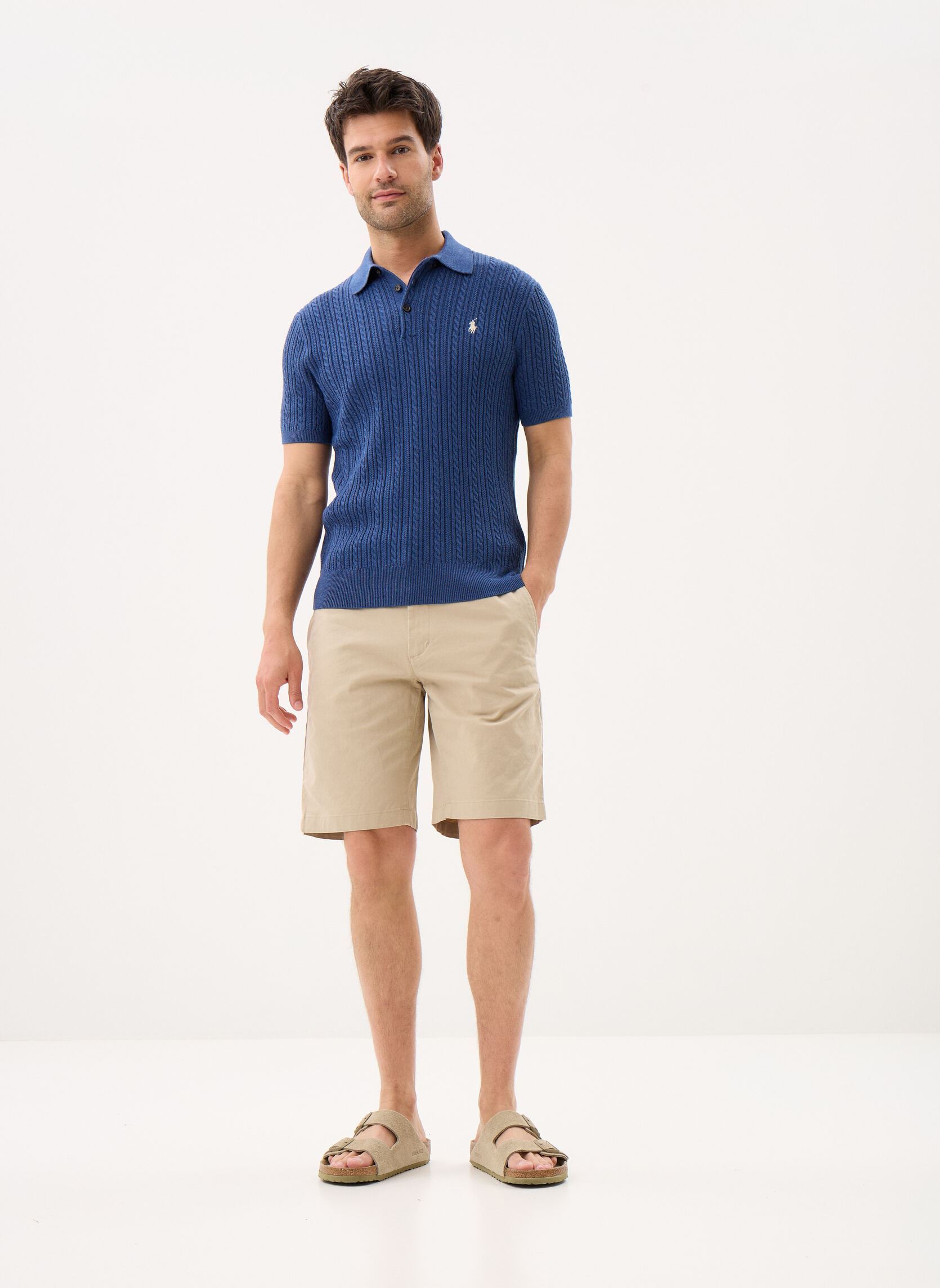 Pullover Pull torsadé à col polo en coton herren blau Polo Ralph Lauren Pullover Pull torsadé à col polo en coton herren blau RUSTIC NAVY HTHR