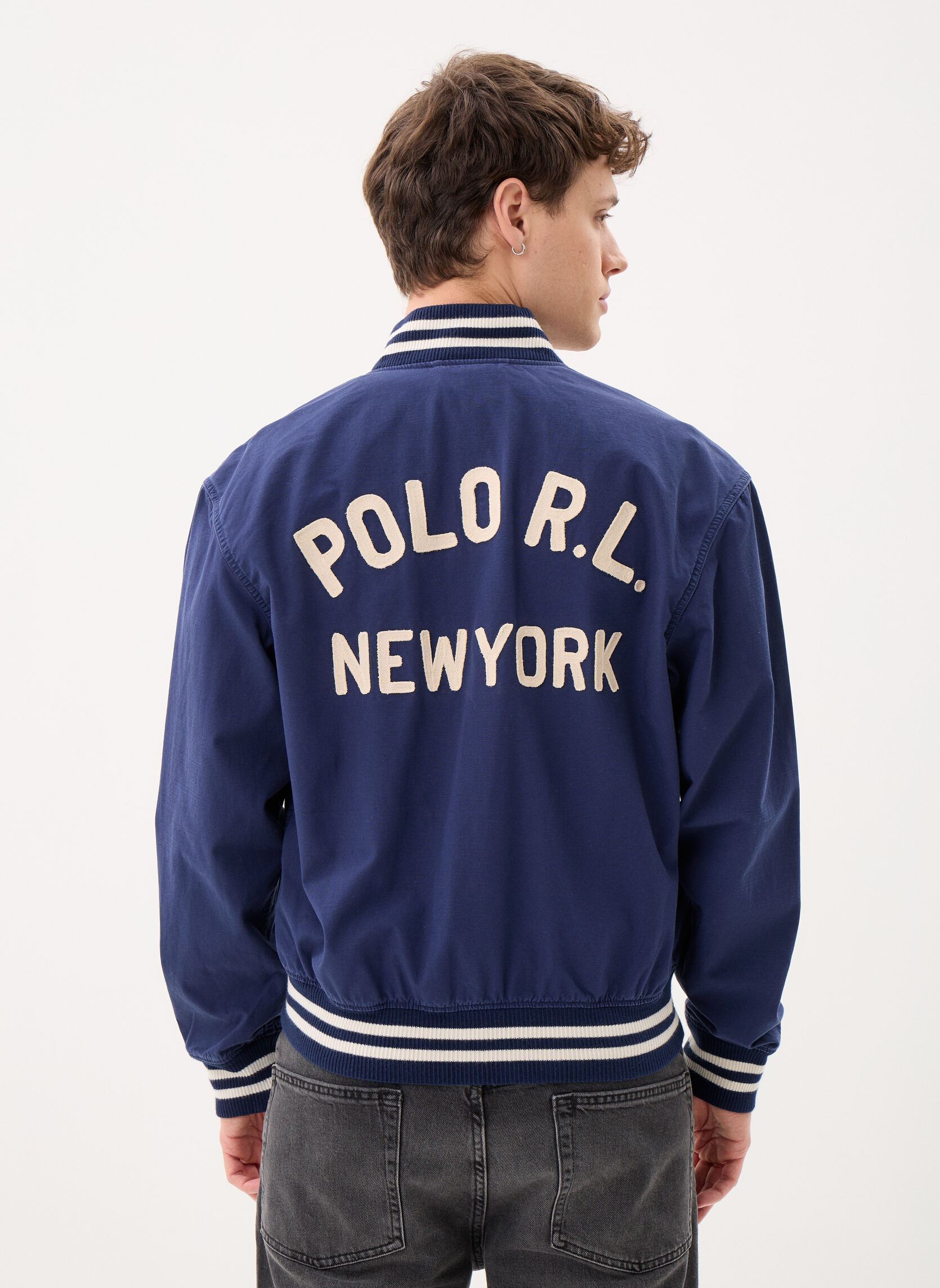 Bomberjacks Veste à motif en molleton heren blauw Polo Ralph Lauren Bomberjacks Veste à motif en molleton heren blauw NEWPORT NAVY