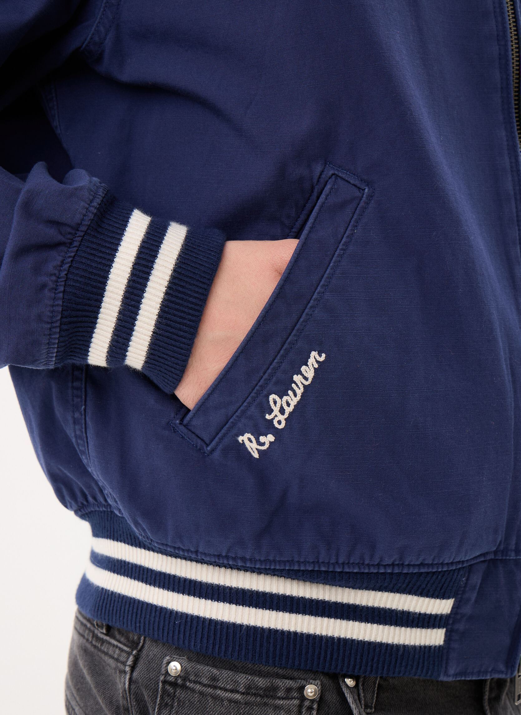 Bomberjacks Veste à motif en molleton heren blauw Polo Ralph Lauren Bomberjacks Veste à motif en molleton heren blauw NEWPORT NAVY