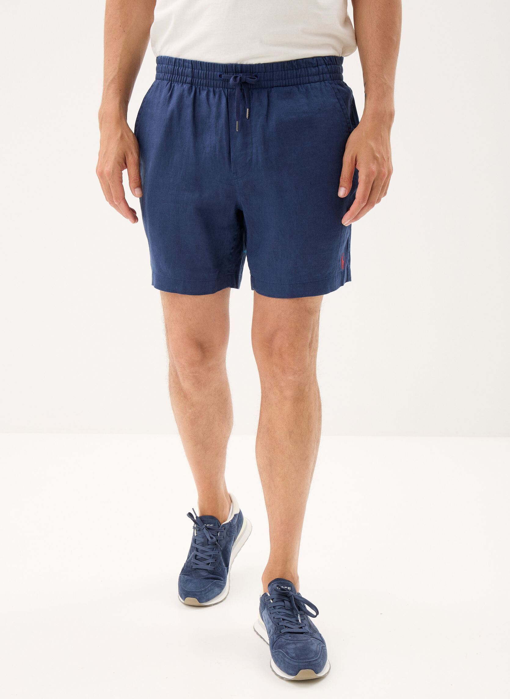Shorts Short Polo prepster en lin 15 cm heren blauw Polo Ralph Lauren Shorts Short Polo prepster en lin 15 cm heren blauw NEWPORT NAVY