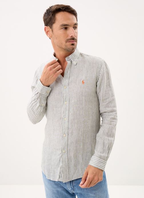 Polo Ralph Lauren Hemden Chemise à rayures en lin heren groen