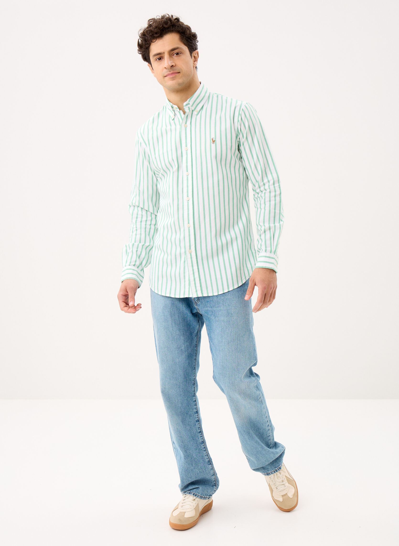 Hemden Chemise Oxford à rayures Custom Fit 710B herren grün Polo Ralph Lauren Hemden Chemise Oxford à rayures Custom Fit 710B herren grün 5149F SUMMER EMERALD WHITE