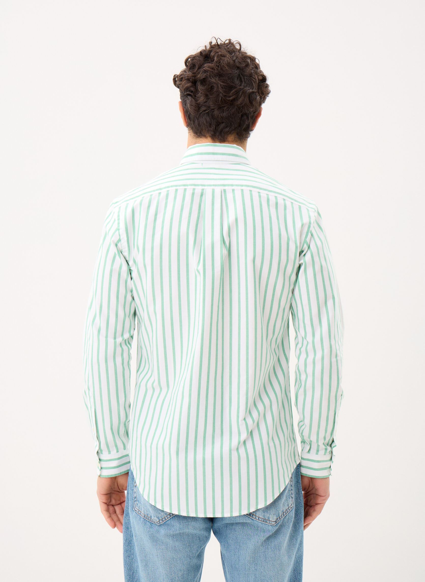 Hemden Chemise Oxford à rayures Custom Fit 710B herren grün Polo Ralph Lauren Hemden Chemise Oxford à rayures Custom Fit 710B herren grün 5149F SUMMER EMERALD WHITE