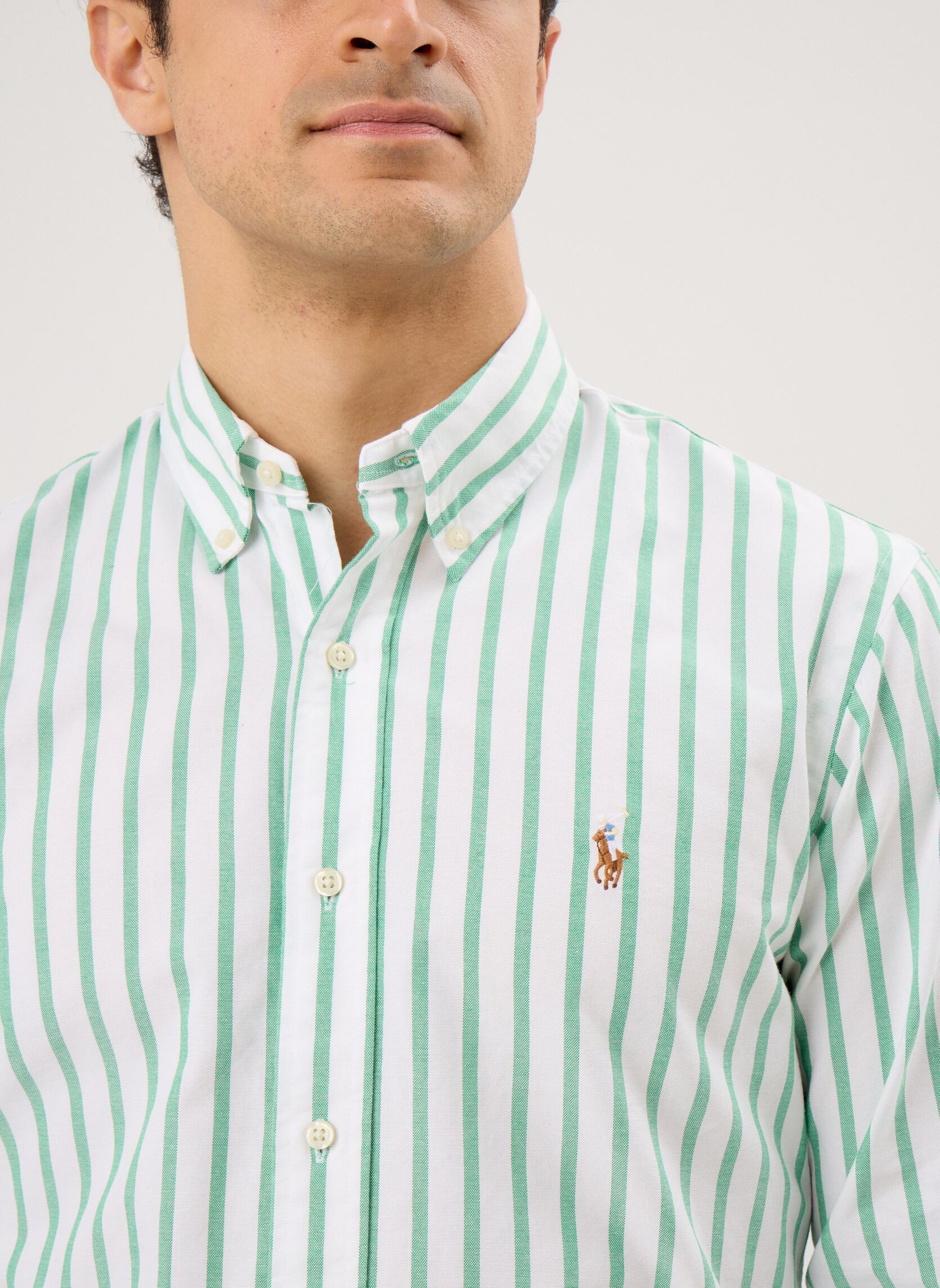 Hemden Chemise Oxford à rayures Custom Fit 710B herren grün Polo Ralph Lauren Hemden Chemise Oxford à rayures Custom Fit 710B herren grün 5149F SUMMER EMERALD WHITE