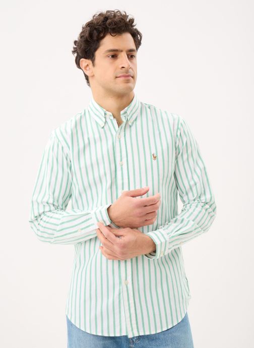 Polo Ralph Lauren Hemden Chemise Oxford à rayures Custom Fit 710B heren groen
