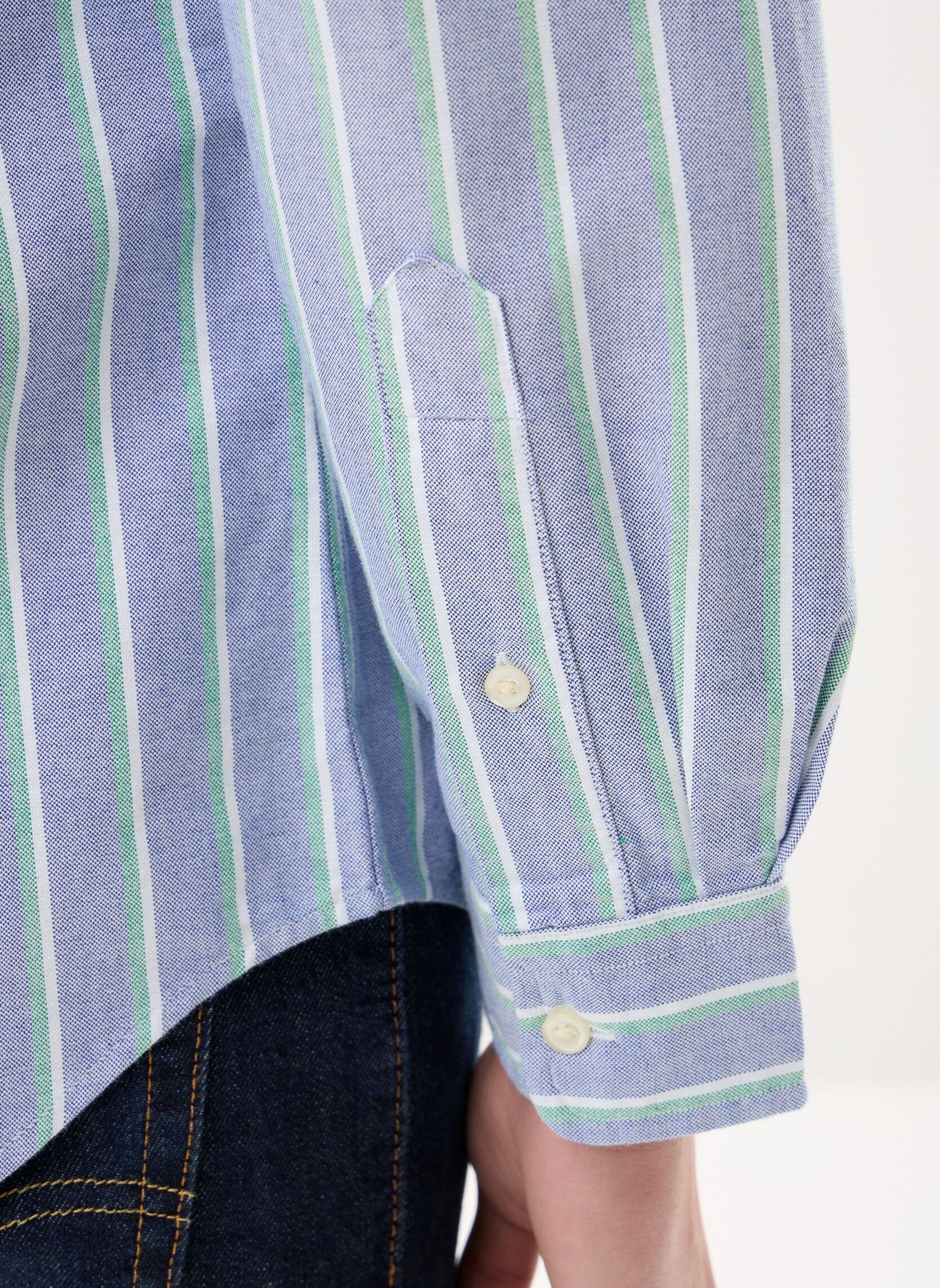 Chemises Chemise Oxford à rayures Custom Fit 710B homme bleu Polo Ralph Lauren Chemises Chemise Oxford à rayures Custom Fit 710B homme bleu 259D NAVY GREEN MULTI