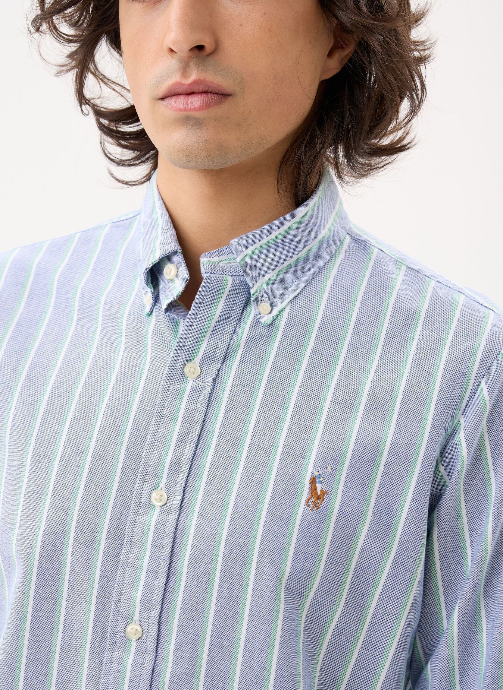 Chemises Chemise Oxford à rayures Custom Fit 710B homme bleu Polo Ralph Lauren Chemises Chemise Oxford à rayures Custom Fit 710B homme bleu 259D NAVY GREEN MULTI