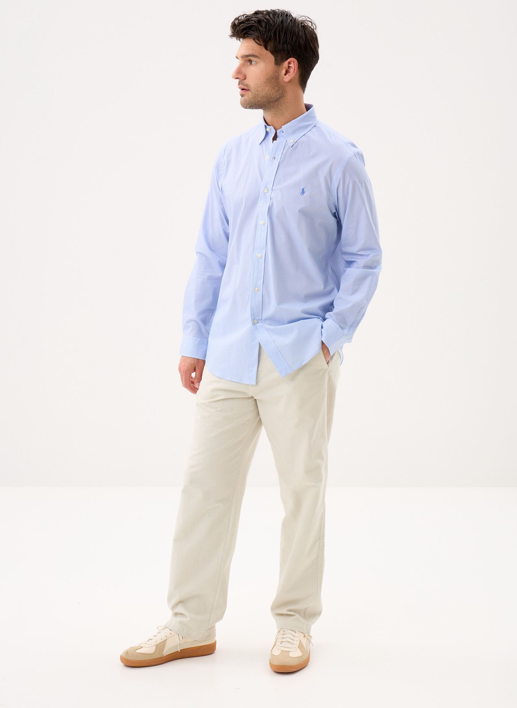Hemden Chemise Custom Fit en popeline stretch herren blau Polo Ralph Lauren Hemden Chemise Custom Fit en popeline stretch herren blau 7227A DRESS BLUE TRCRY GRID