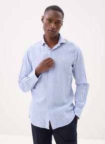 Hemden Chemise à rayures en lin et coton herren rosa