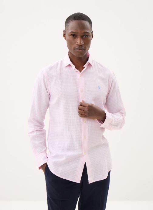 Polo Ralph Lauren Hemden Chemise à rayures en lin et coton herren rosa