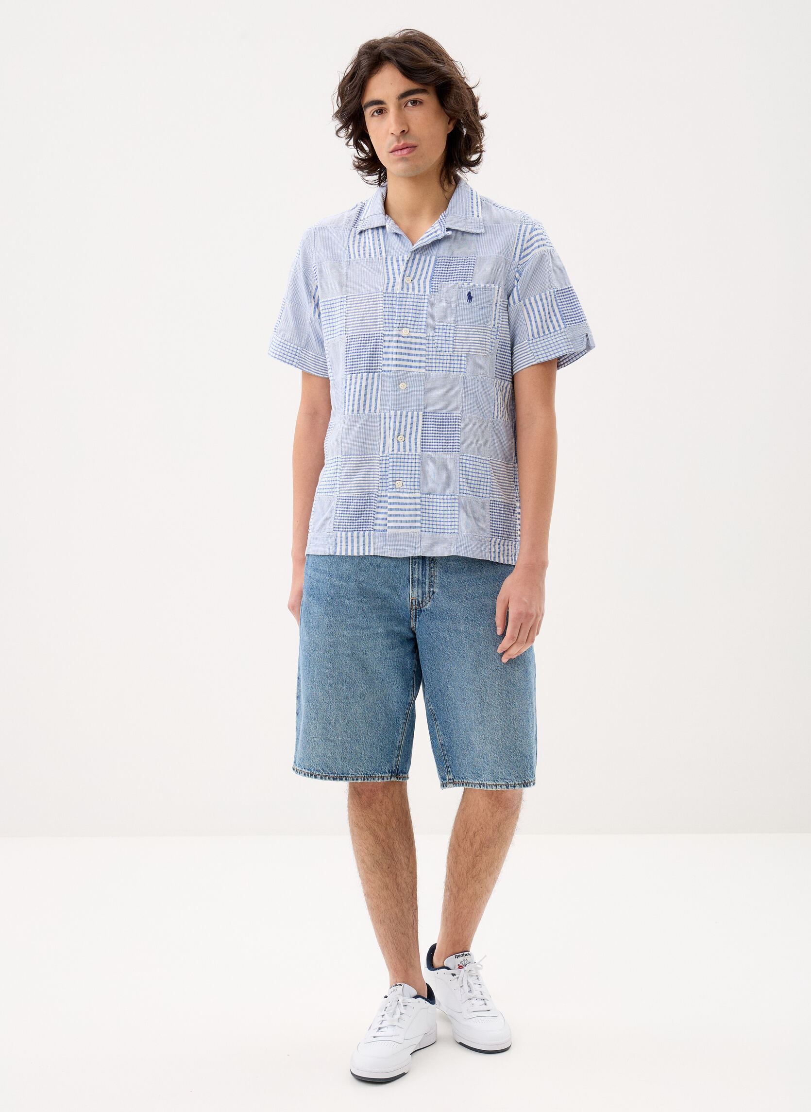 Chemises Chemise en coton à motifs homme bleu Polo Ralph Lauren Chemises Chemise en coton à motifs homme bleu 7149 PATCHWORK BLUES