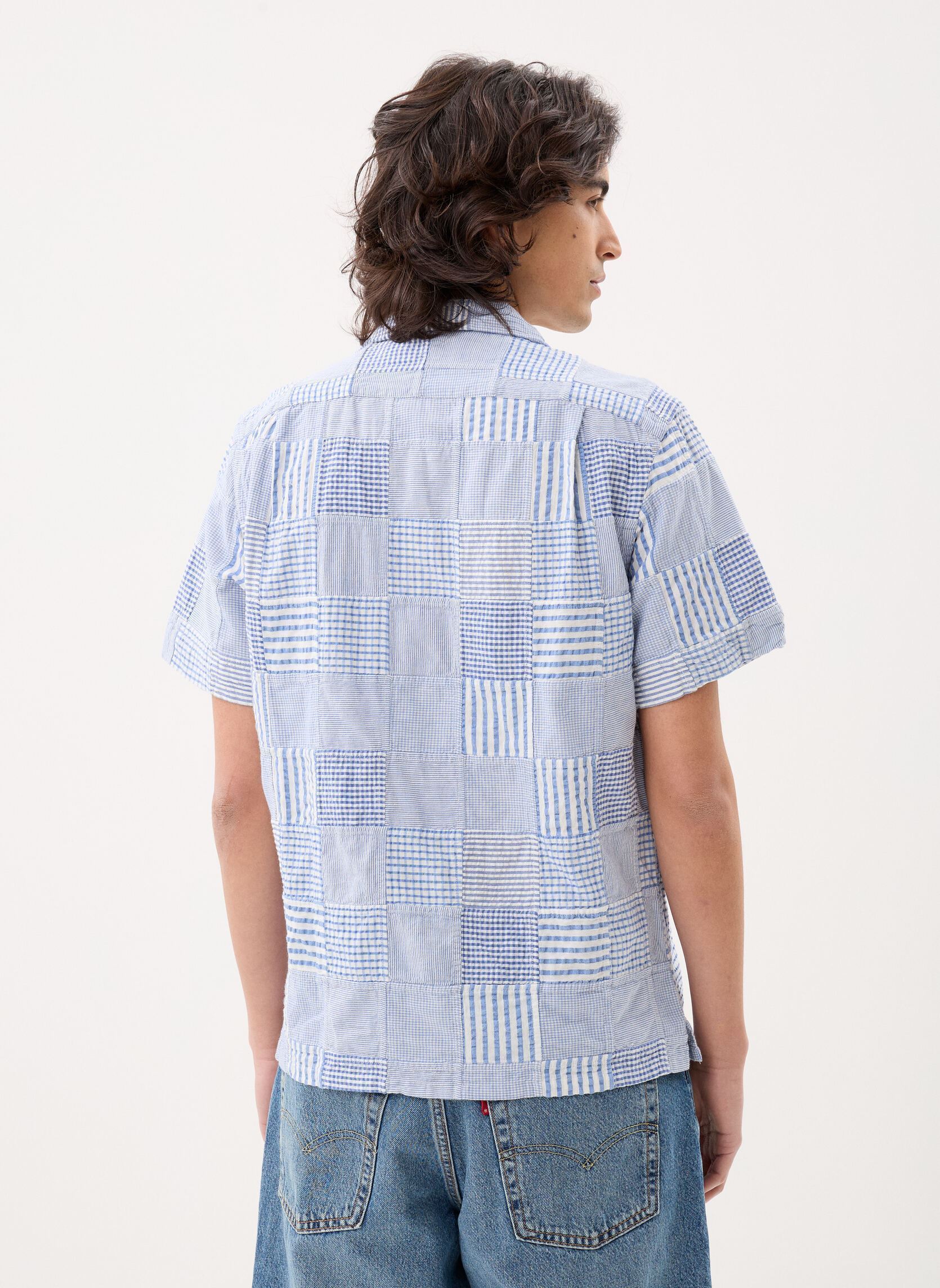 Chemises Chemise en coton à motifs homme bleu Polo Ralph Lauren Chemises Chemise en coton à motifs homme bleu 7149 PATCHWORK BLUES
