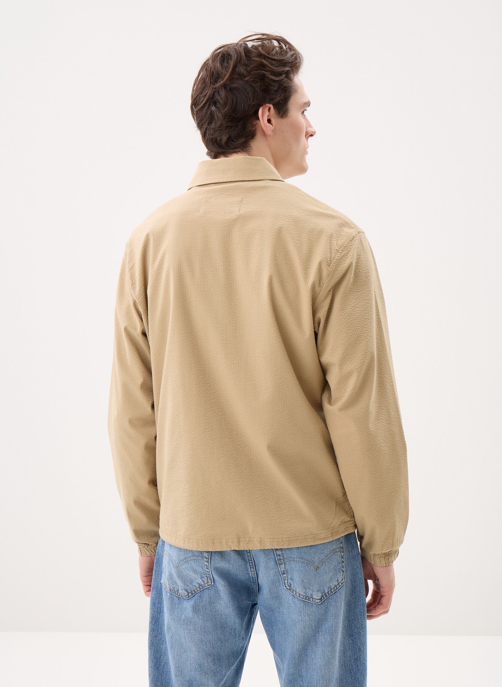 Vestes coupe-vents Veste Coach en seersucker rayé homme beige Polo Ralph Lauren Vestes coupe-vents Veste Coach en seersucker rayé homme beige COASTAL BEIGE/RL KHAKI MULTI