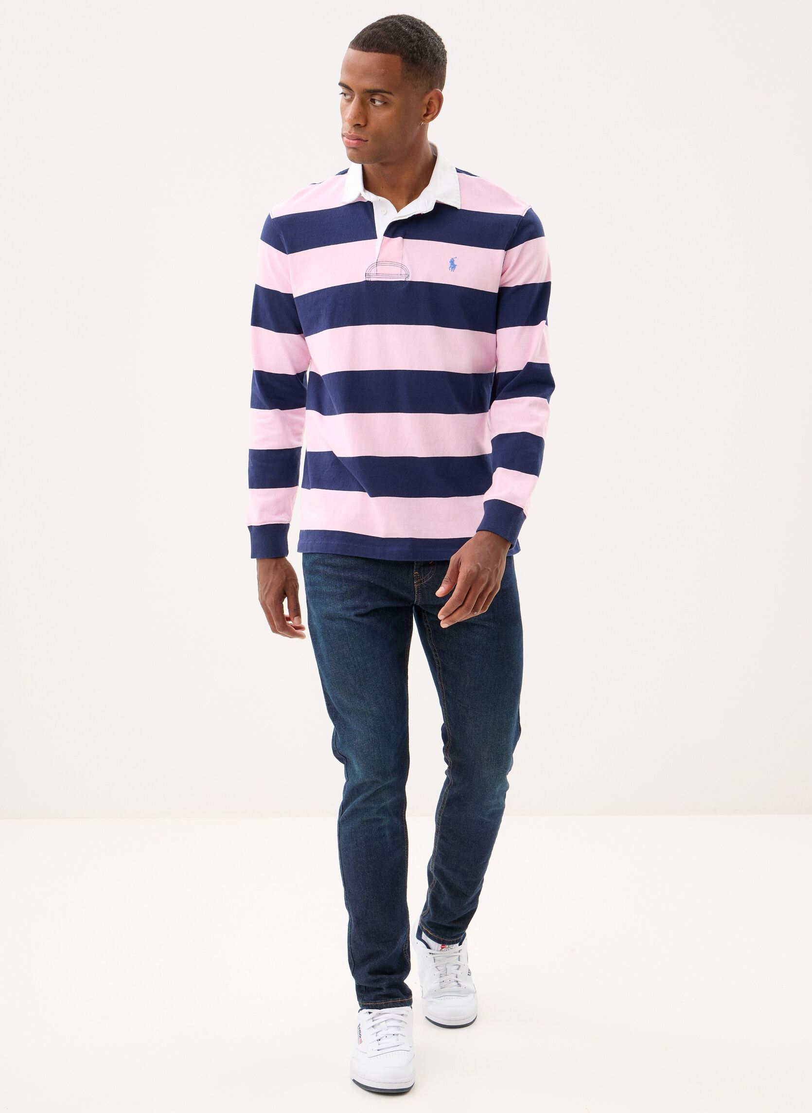 Polos Polo de rugby iconique homme rose Polo Ralph Lauren Polos Polo de rugby iconique homme rose CARMEL PINK/NEWPORT NAVY