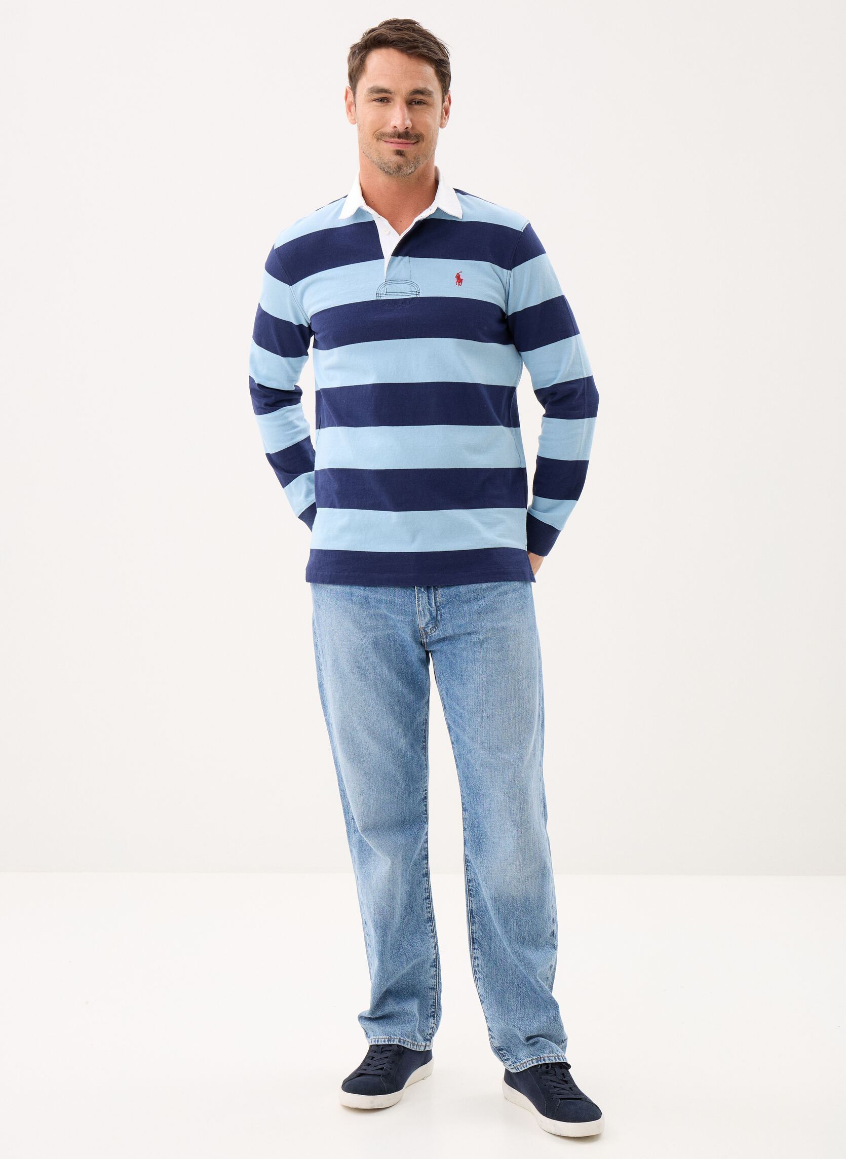 Polo's Polo de rugby iconique heren blauw Polo Ralph Lauren Polo's Polo de rugby iconique heren blauw POWDER BLUE/NEWPORT NAVY
