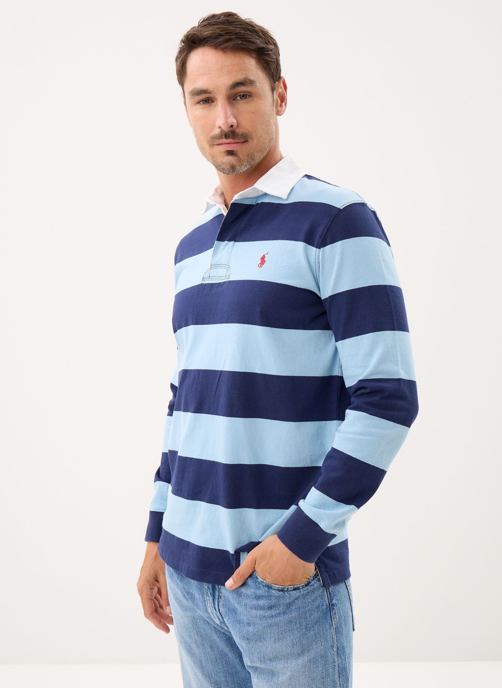 Polo's Polo de rugby iconique heren blauw Polo Ralph Lauren Polo's Polo de rugby iconique heren blauw POWDER BLUE/NEWPORT NAVY
