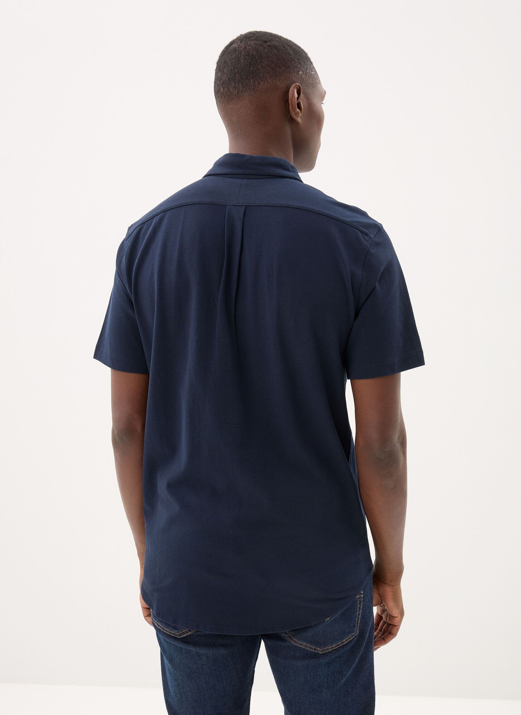 Chemises Chemise ultra-légère en coton piqué 7107 homme bleu Polo Ralph Lauren Chemises Chemise ultra-légère en coton piqué 7107 homme bleu AVIATOR NAVY