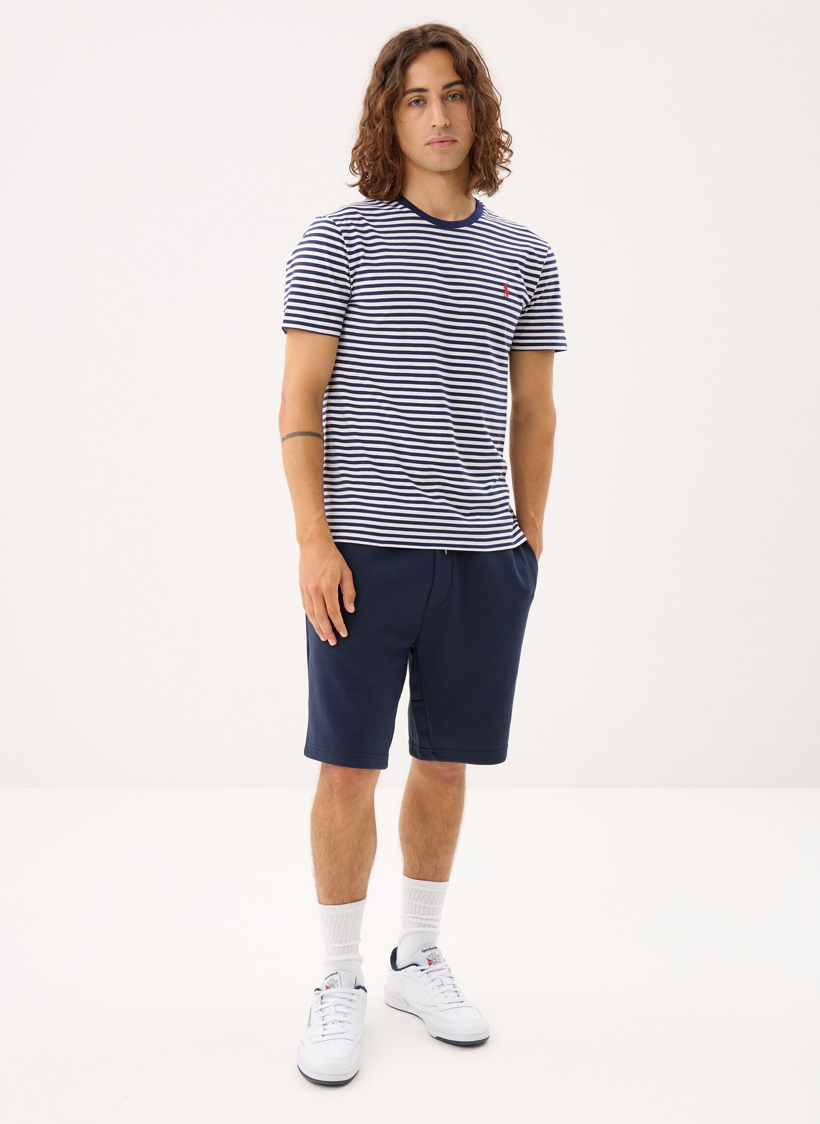 Shorts Short en maille double 23 cm homme bleu Polo Ralph Lauren Shorts Short en maille double 23 cm homme bleu AVIATOR NAVY/C1730