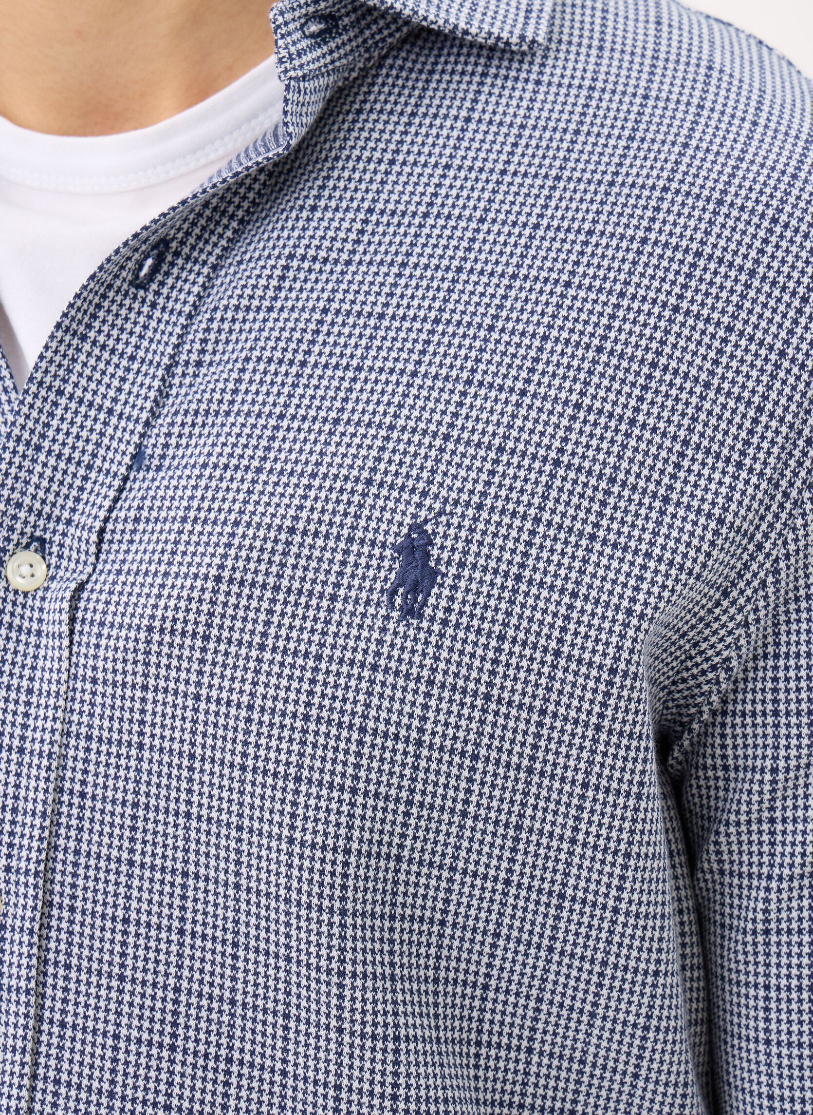 Chemises Chemise en jersey de coton homme bleu Polo Ralph Lauren Chemises Chemise en jersey de coton homme bleu GLEN PLAID-NEWPORT NAVY/WHITE