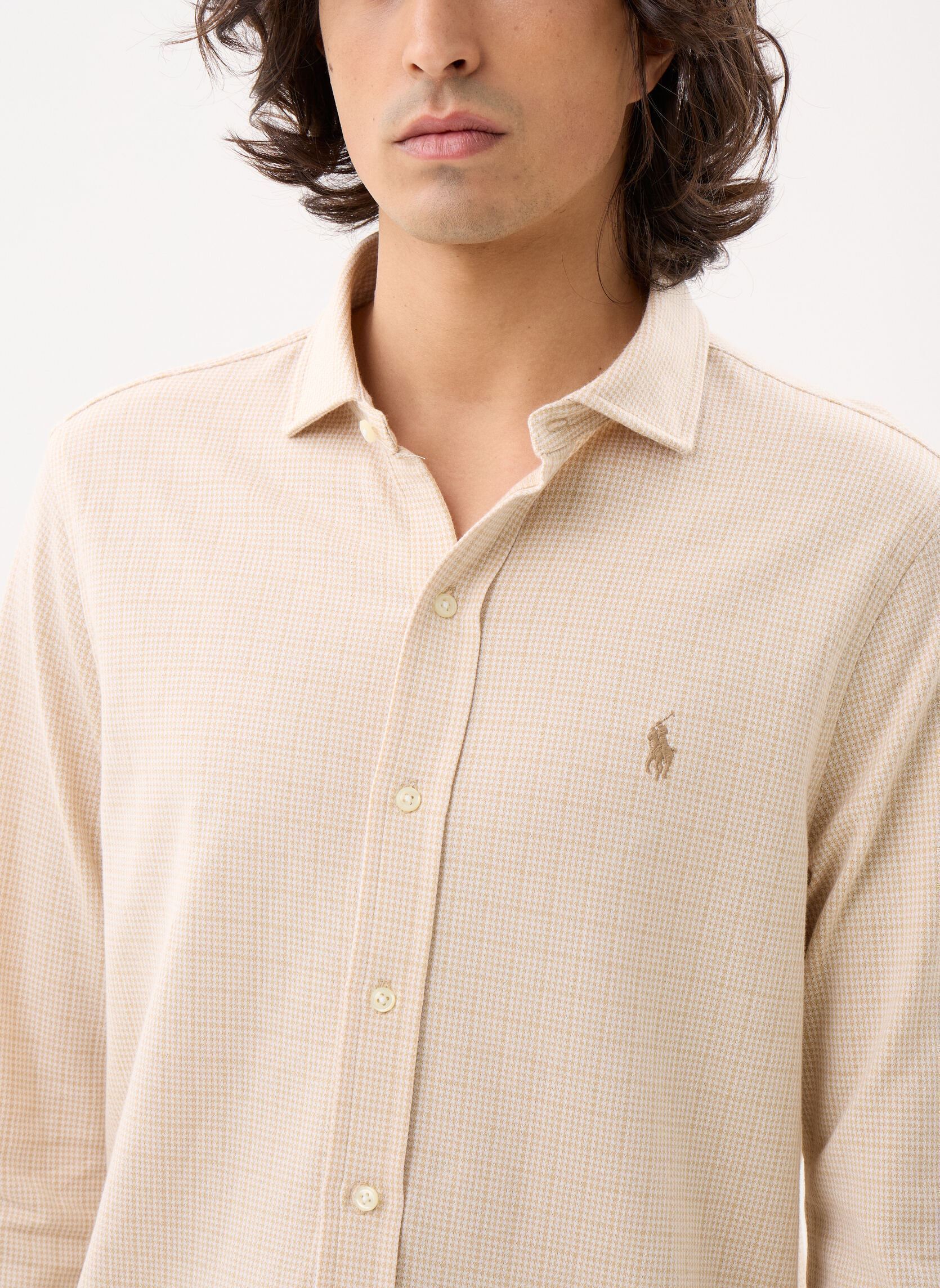Hemden Chemise en jersey de coton herren beige Polo Ralph Lauren Hemden Chemise en jersey de coton herren beige GLEN PLAID-SAND DUNE/WHITE