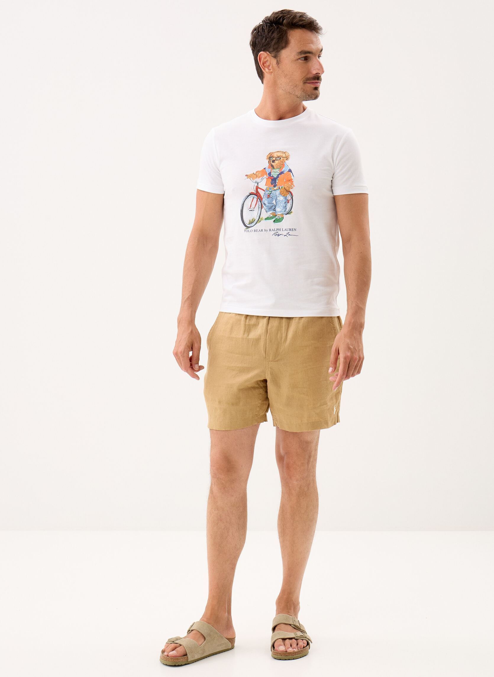 Shorts Short Polo prepster en lin 15 cm heren beige Polo Ralph Lauren Shorts Short Polo prepster en lin 15 cm heren beige CAFE TAN