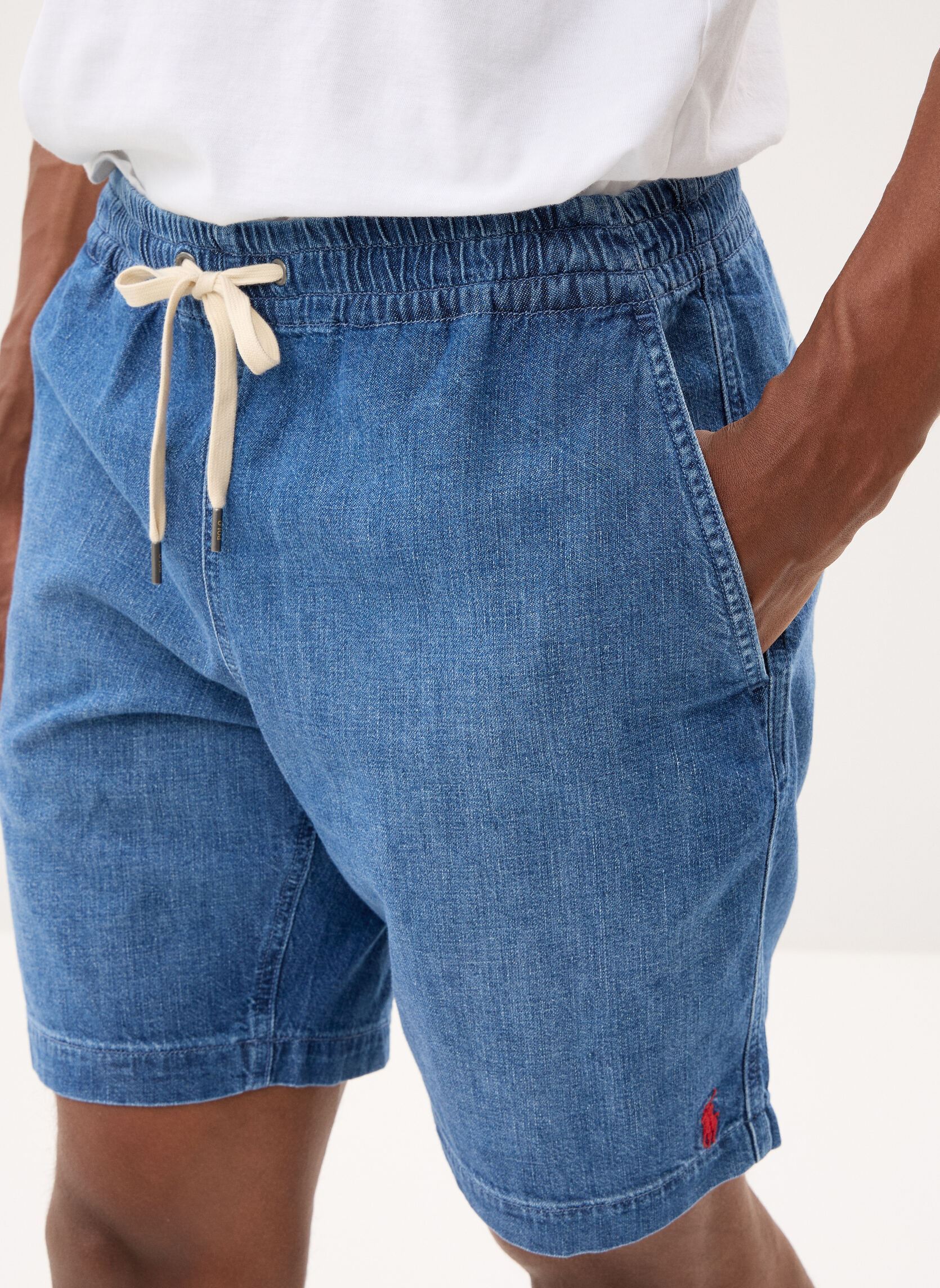 Shorts Short en denim Polo Prepster homme bleu Polo Ralph Lauren Shorts Short en denim Polo Prepster homme bleu BLANE