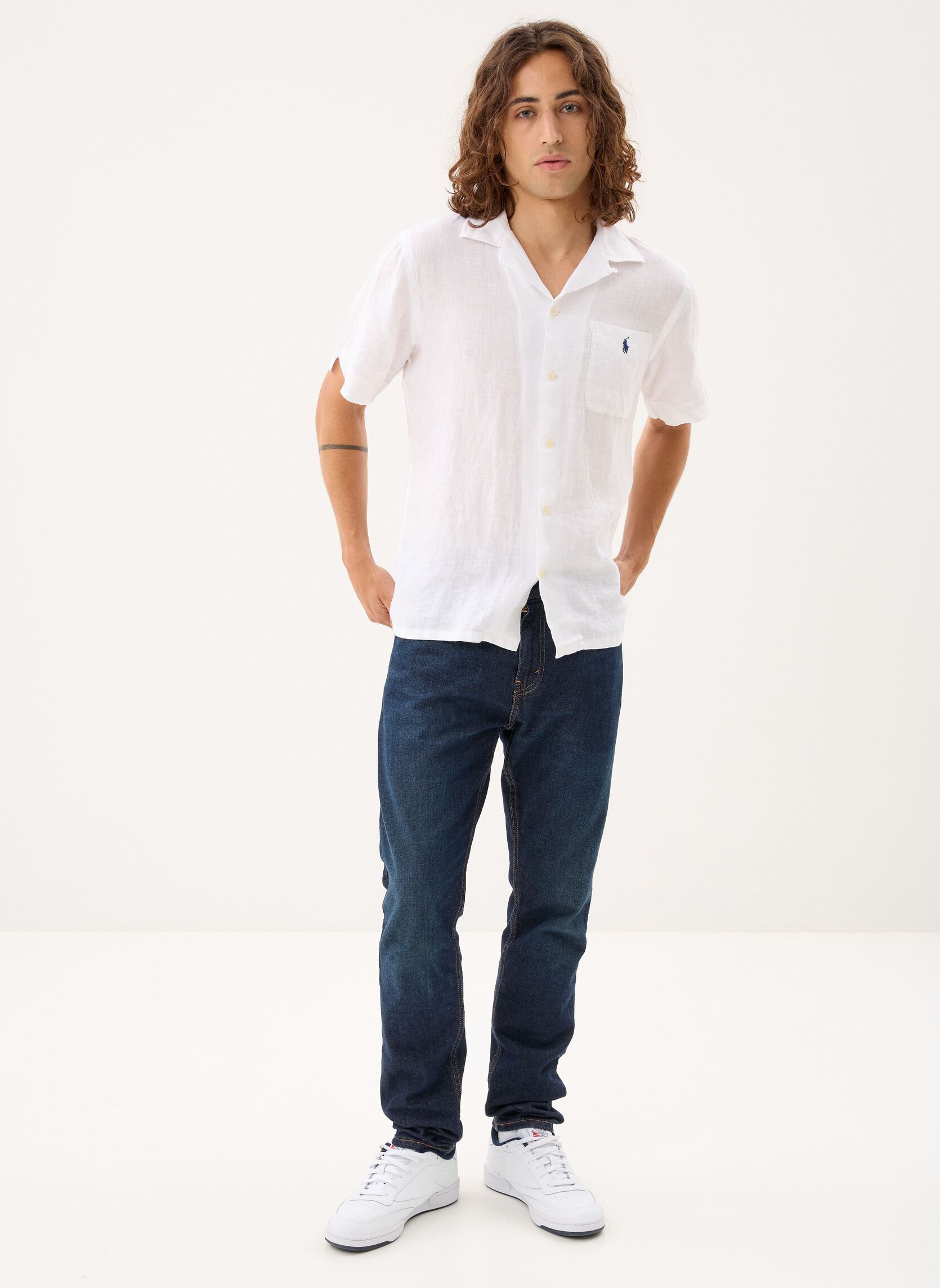 Chemises Chemise safari Classic Fit en lin homme blanc Polo Ralph Lauren Chemises Chemise safari Classic Fit en lin homme blanc WHITE