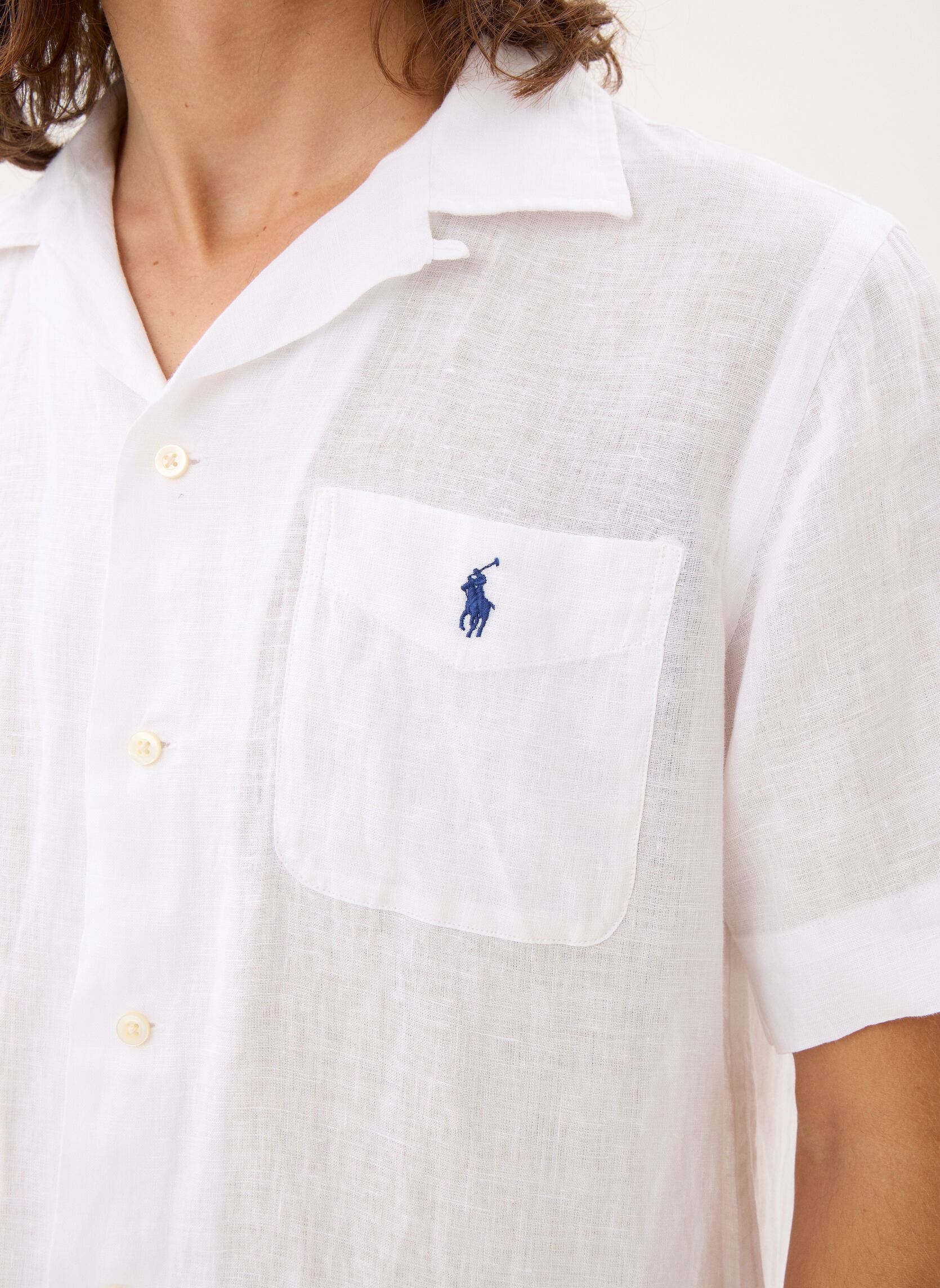Chemises Chemise safari Classic Fit en lin homme blanc Polo Ralph Lauren Chemises Chemise safari Classic Fit en lin homme blanc WHITE