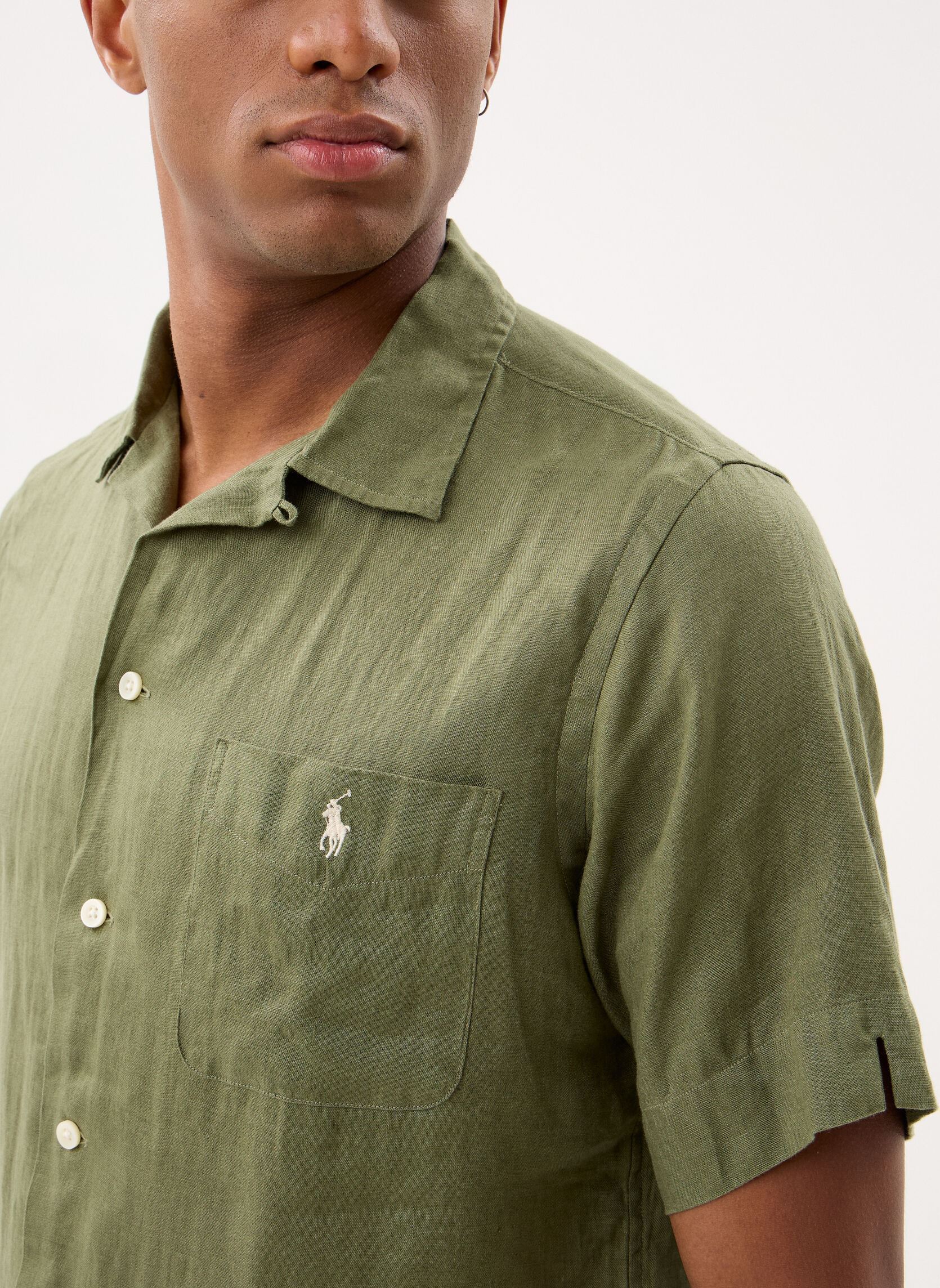 Chemises Chemise safari Classic Fit en lin homme vert Polo Ralph Lauren Chemises Chemise safari Classic Fit en lin homme vert GARDEN TRAIL