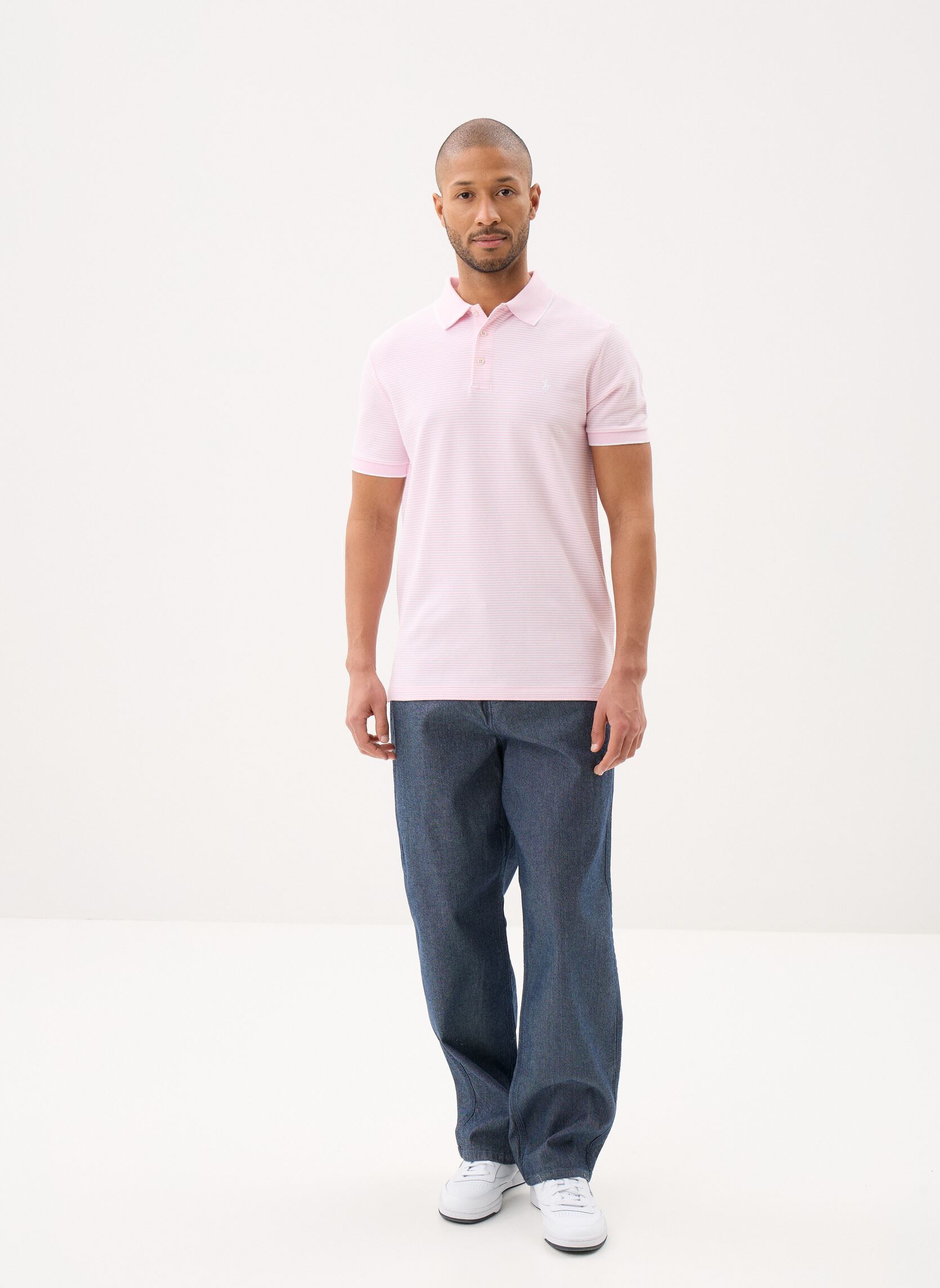 Polos manches courtes Polo en piqué stretch homme rose Polo Ralph Lauren Polos manches courtes Polo en piqué stretch homme rose GARDEN PINK/WHITE