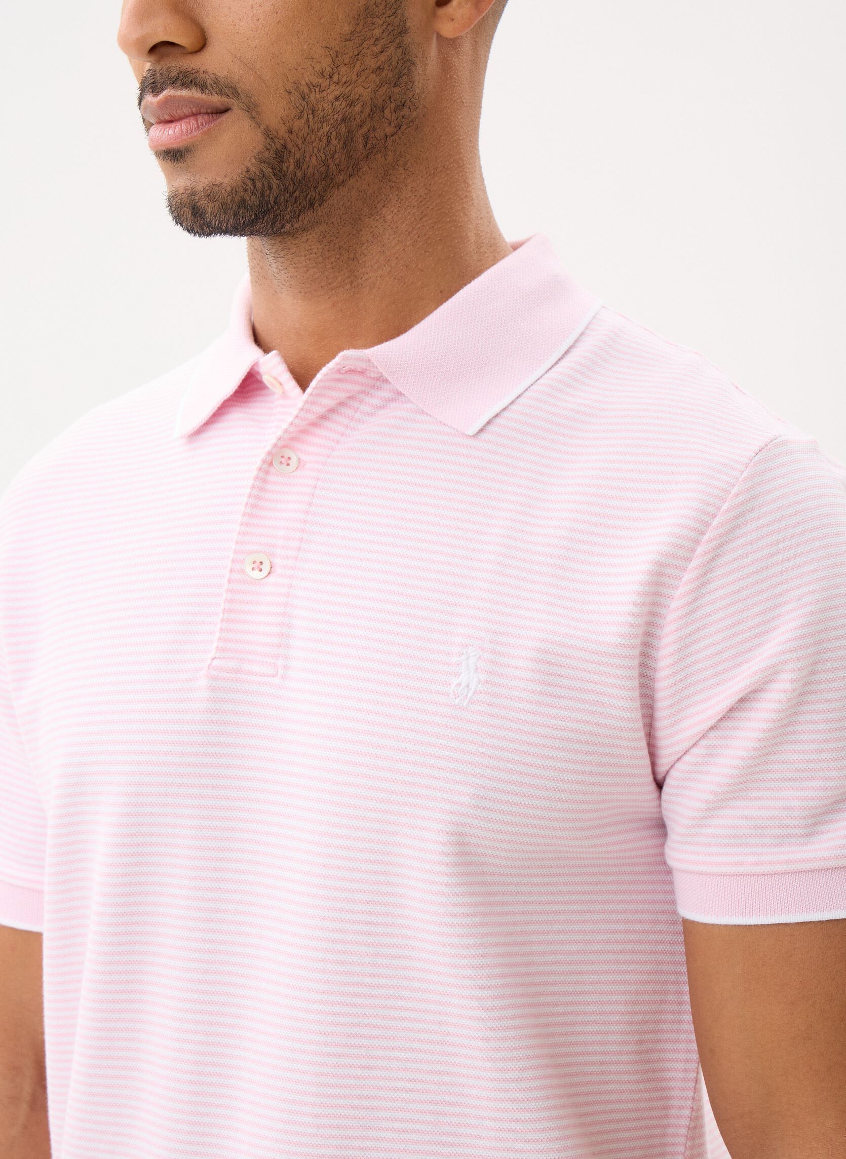 Polos manches courtes Polo en piqué stretch homme rose Polo Ralph Lauren Polos manches courtes Polo en piqué stretch homme rose GARDEN PINK/WHITE